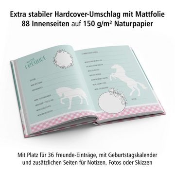 itenga Notizbuch itenga Freundebuch Pferde DIN A5, 88 Seiten 150g Naturpapier
