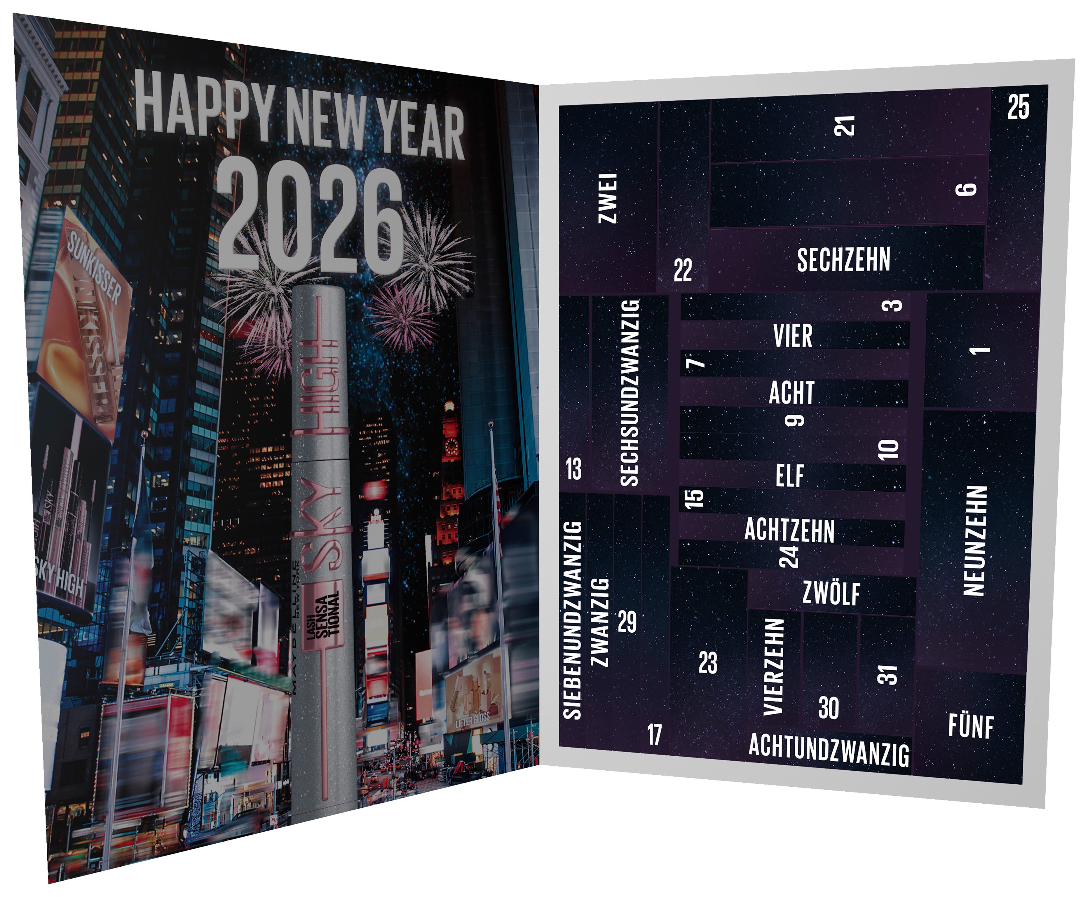 MAYBELLINE NEW YORK Kosmetik-Adventskalender Maybelline New York Adventskalender 31-Türer 2025