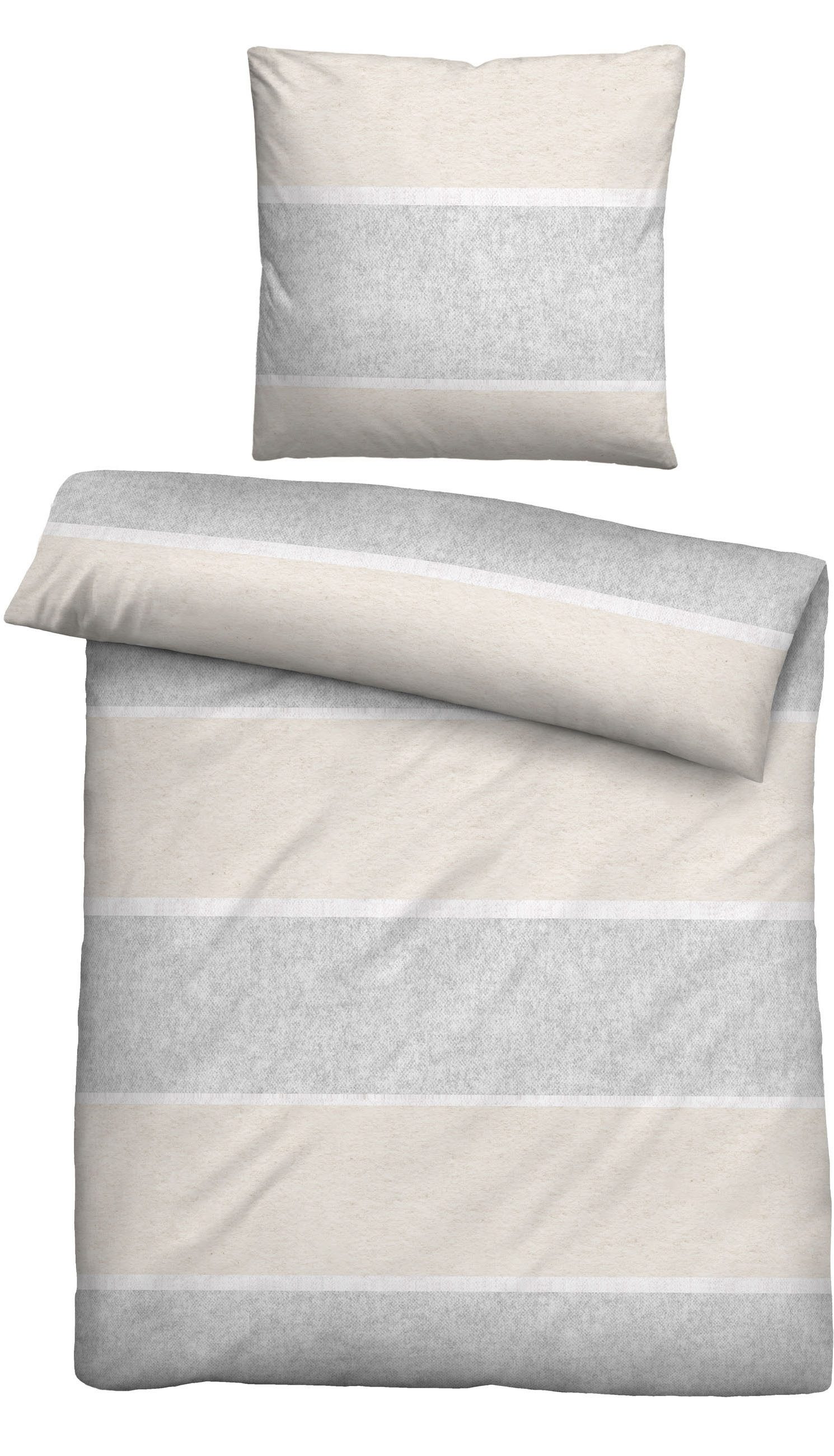 Biberna Bettwäsche Jonas, Flanell, 2 teilig, günstig online kaufen