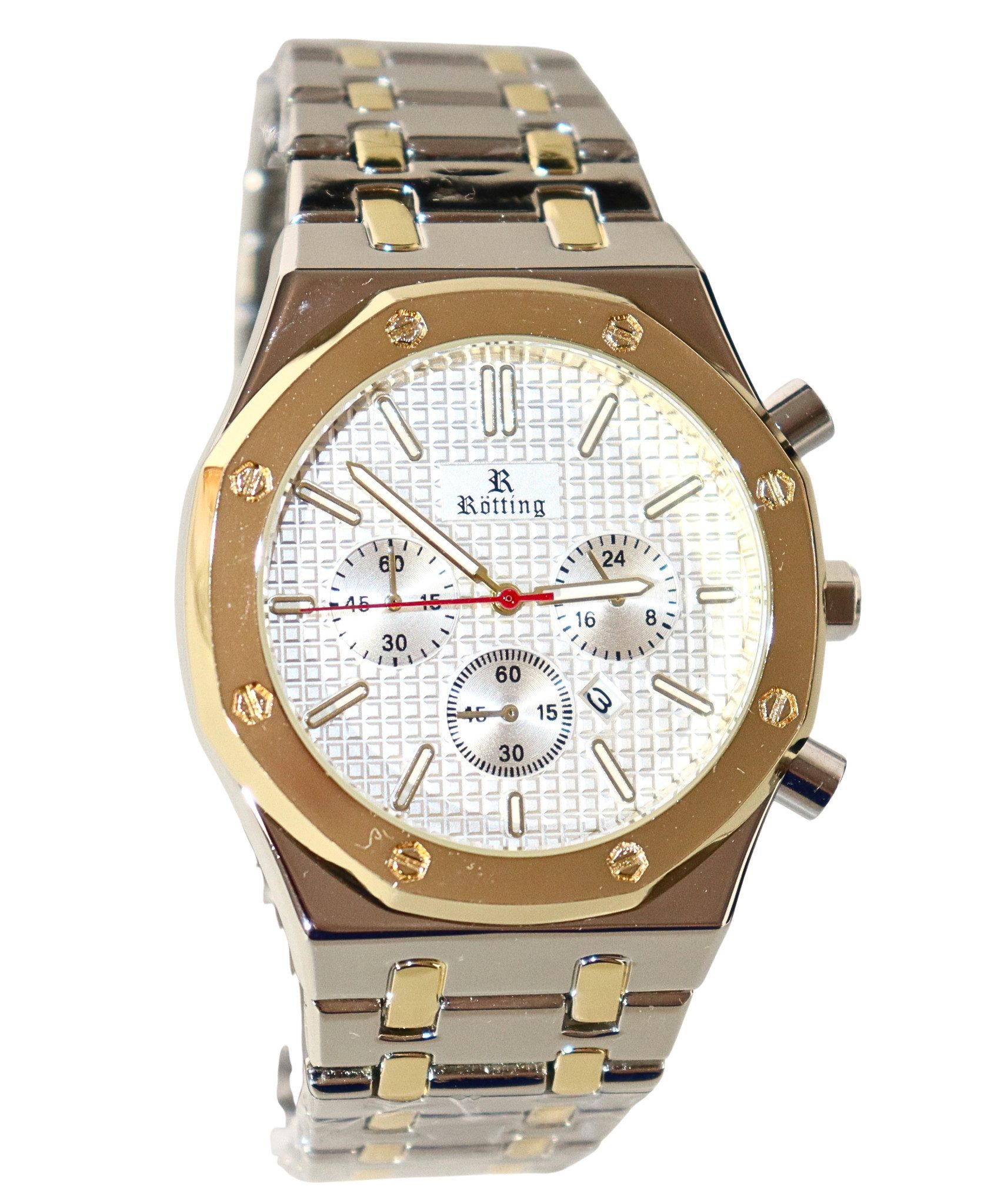 Rötting Design Quarzuhr Herrenuhr silberfarbenes Ziffernblatt DATUMSANZEIGE günstig online kaufen