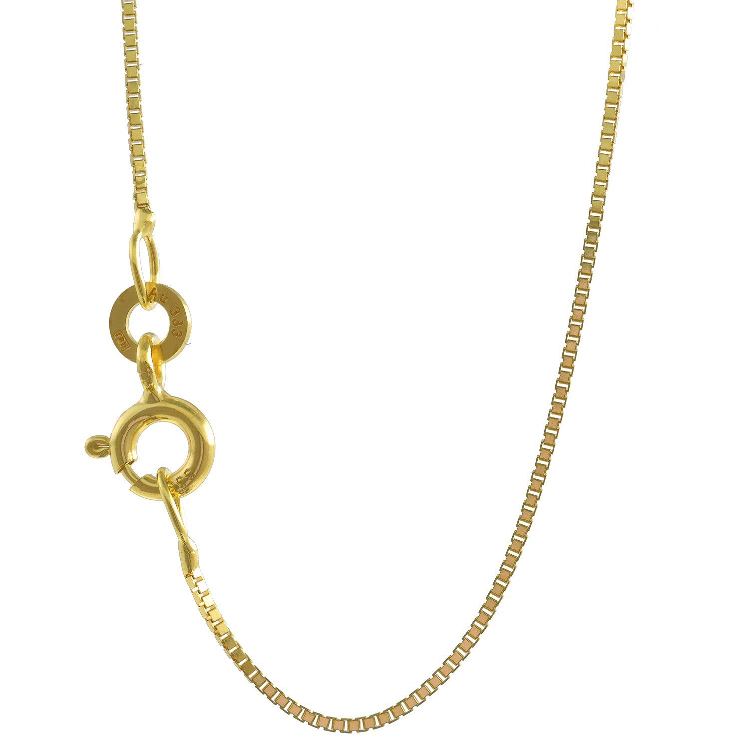 HOPLO Goldkette Venezianerkette 333 - 8 Karat Gold 0,7 mm 38 cm Halskette,  Made in Germany