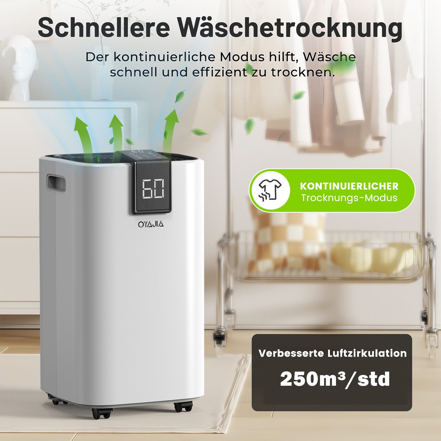 WILGOON Luftreiniger Luftentfeuchter mit WLAN App, 8,5L/Tag 12L/Tag 16L/Tag 20L/Tag 25L/Tag, für 30 m² Räume, elektrisch, Digitalanzeige, Raumentfeuchter, Entfeuchtungsgerät