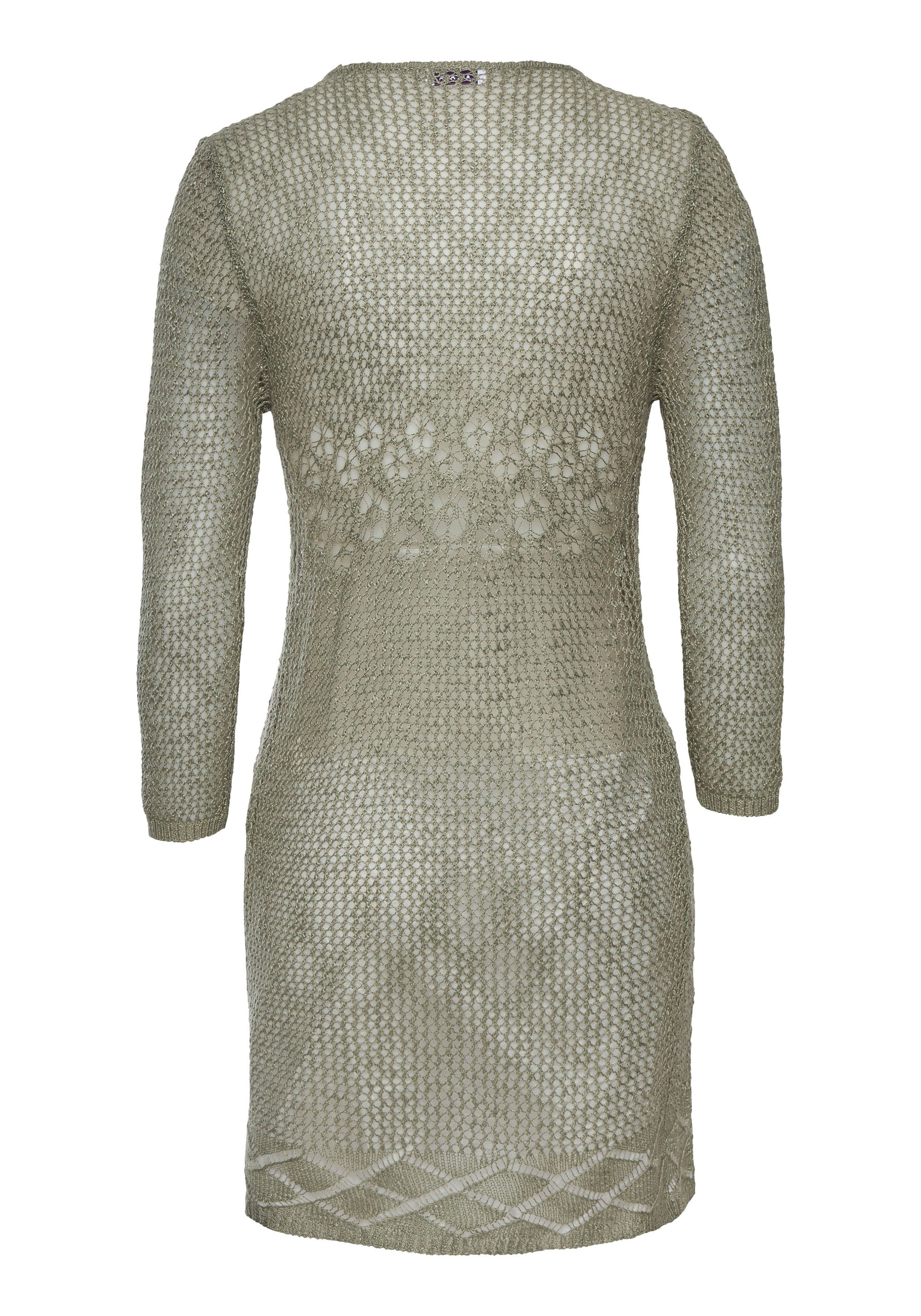 s.Oliver Strickjacke in luftiger Häkeloptik mit langen Ärmeln, ohne Verschluss sommerlicher Cardigan, lange Ajourstrickjacke, Festival – Bild 4 von 5