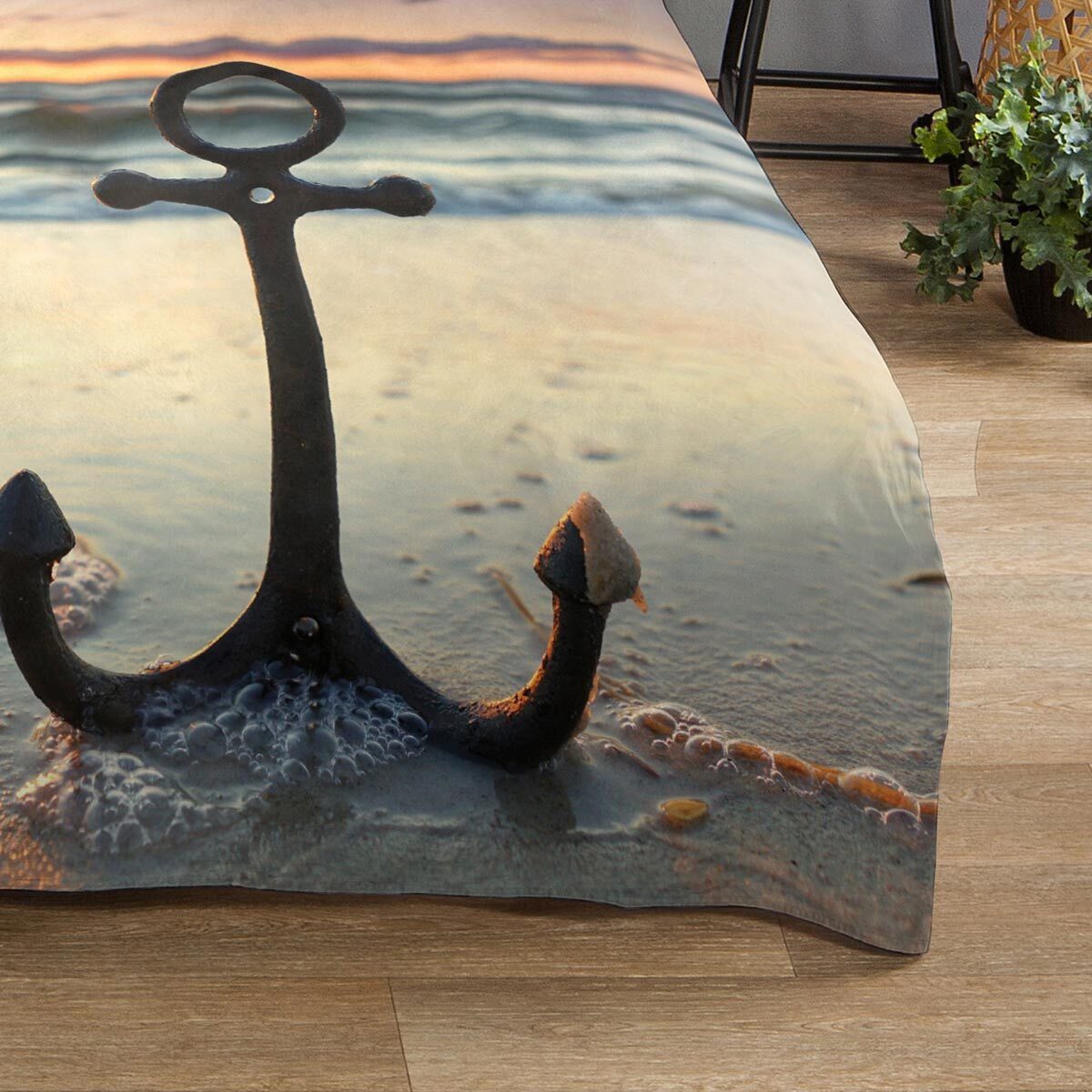 TRAUMSCHLAF Bettwäsche Anker, Renforce, 2 teilig, maritimes Design aus 100% Baumwolle