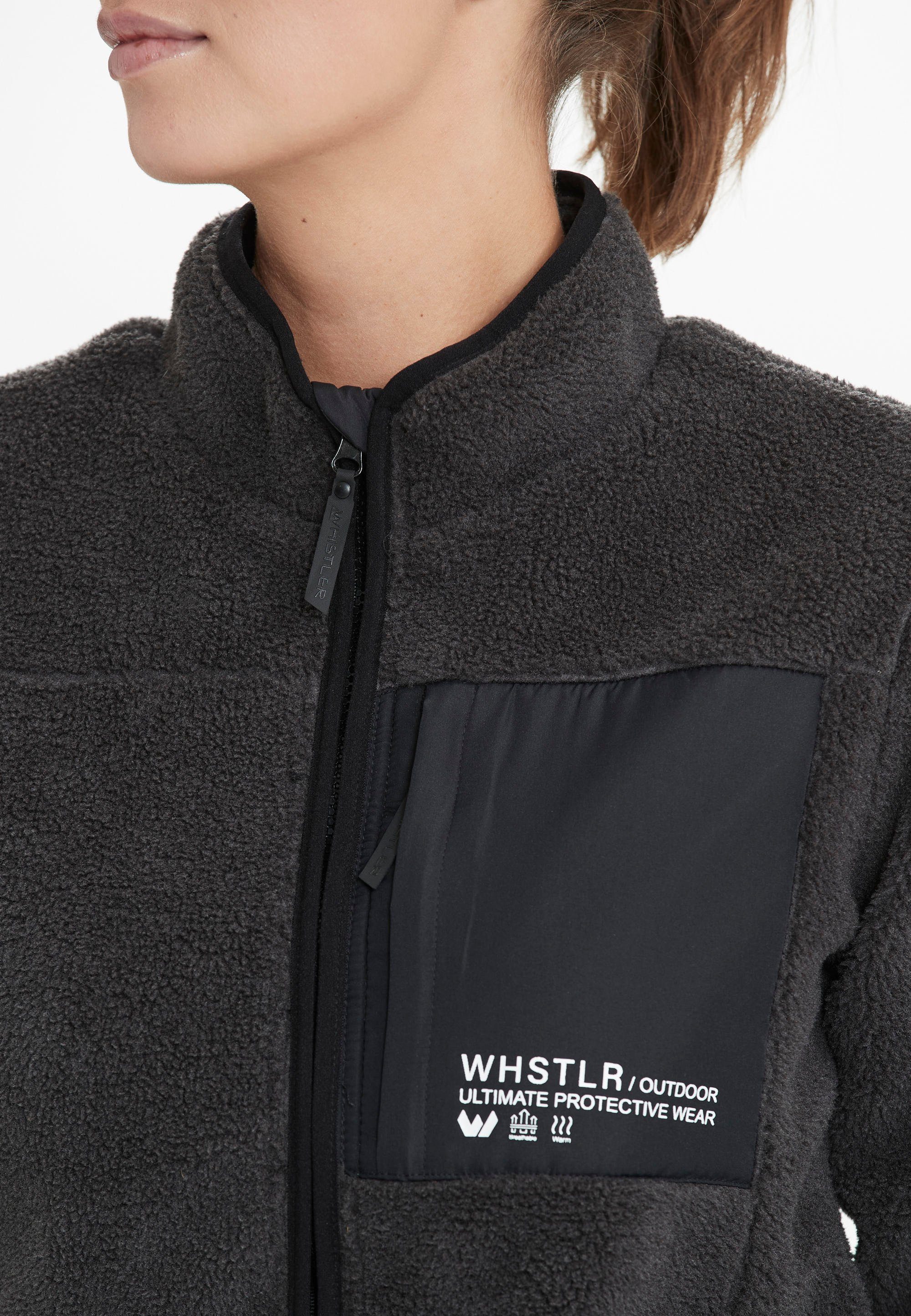 mit Sprocket schwarz Fleecejacke Kontrast-Brusttasche WHISTLER