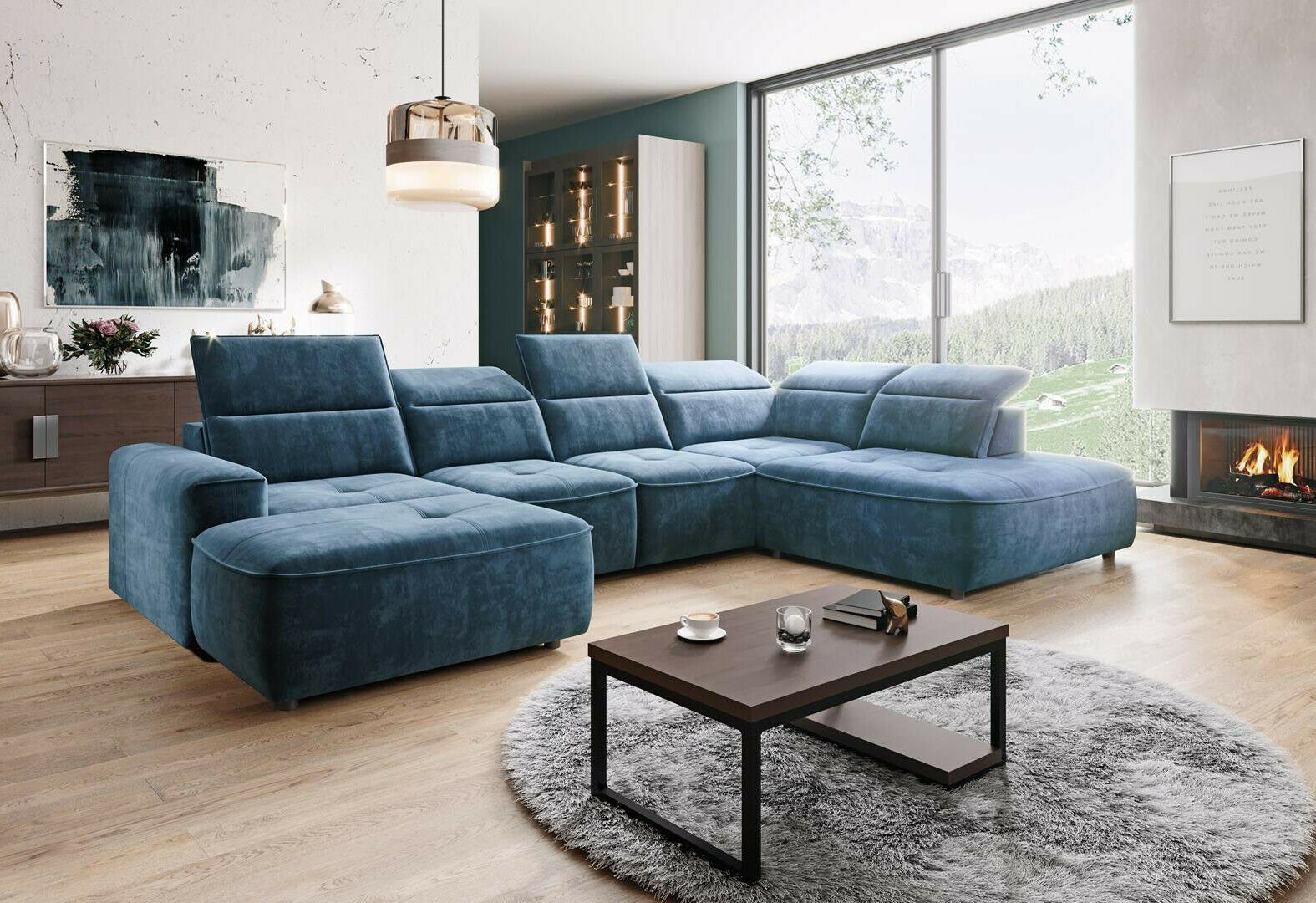 JVmoebel Ecksofa U-Form Couch Wohnlandschaft Ecksofa Sofa Couch Modern, Made in Europe