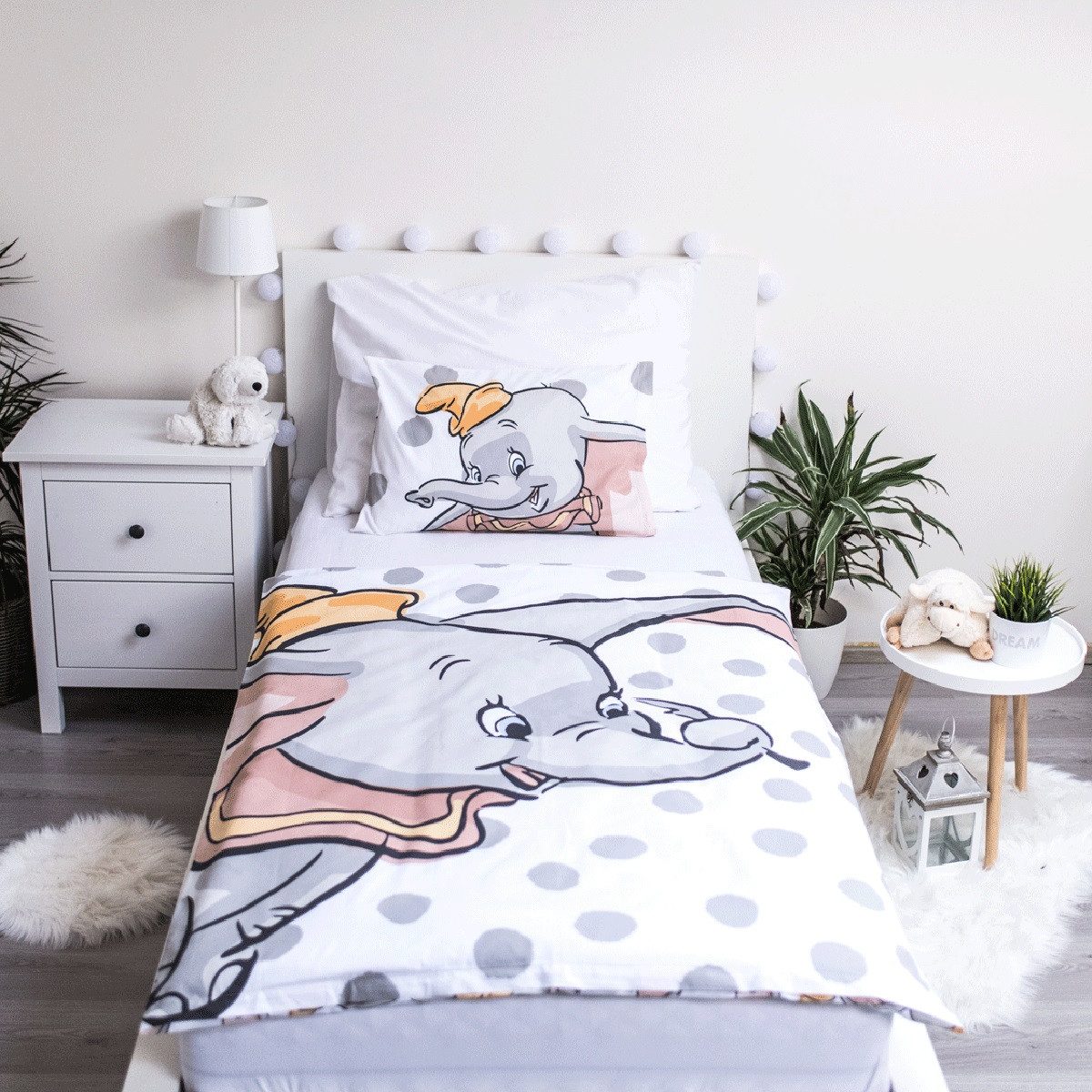 Disney Kinderbettwäsche Disney Dumbo + Bambi, 2 x Bettwäsche-Sets Cartoon Elefant Rehkitz, Renforcé, 2 teilig