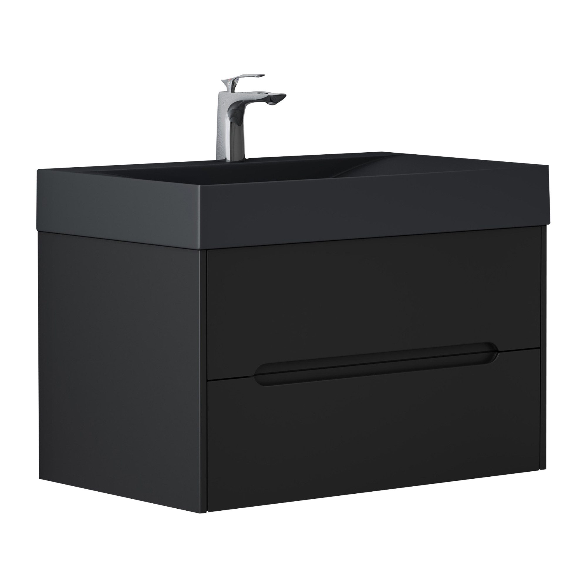 Mai & Mai Badmöbel-Set Badmöbel Waschbeckenunterschrank mit Mineralguss Waschbecken Yoga, Badmöbel-Set mit Schubladen,lackierter MDF-Unterschrank,Softclose