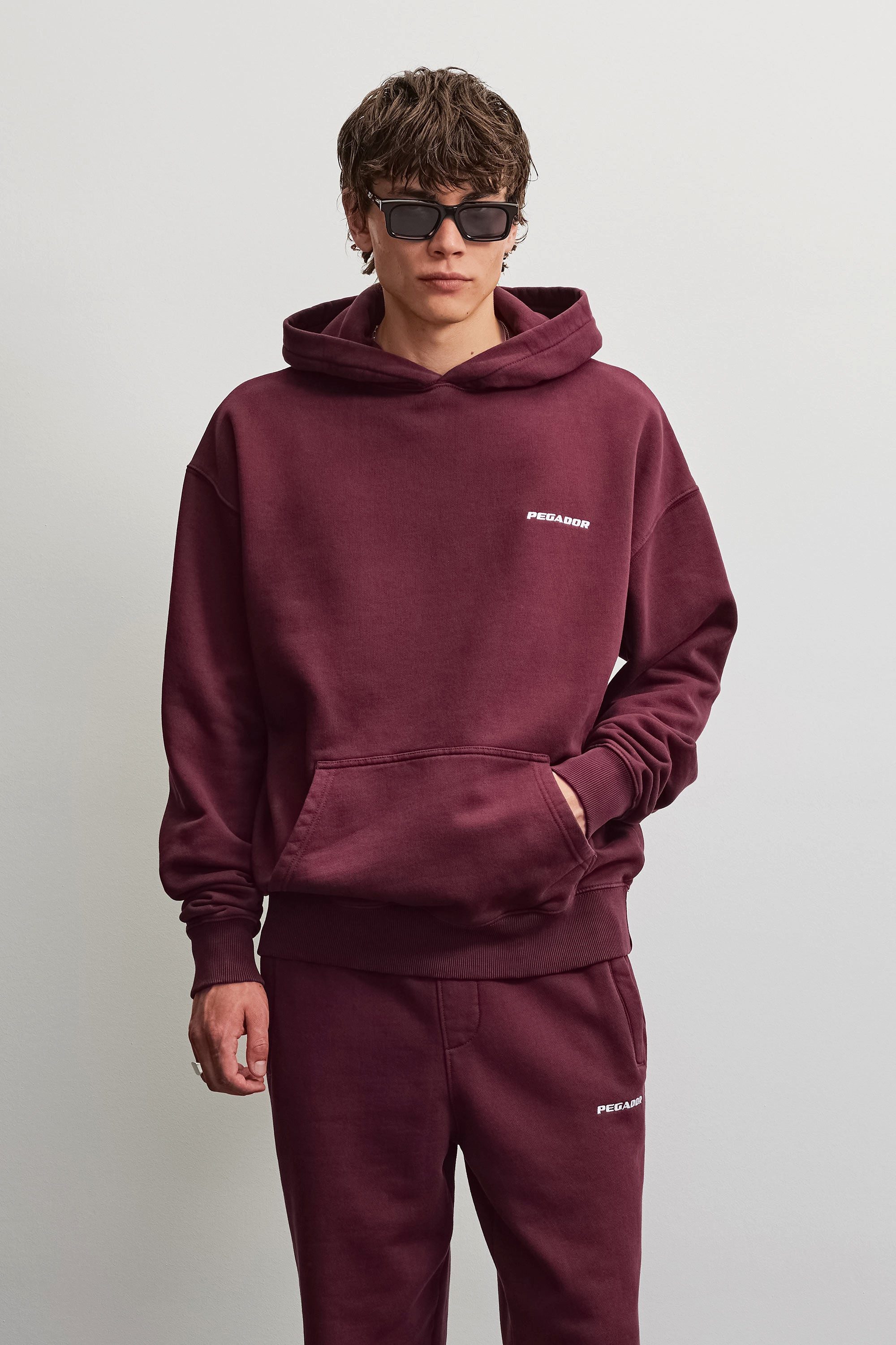 PEGADOR Kapuzensweatshirt Logo Oversized Hoodie Baumwollmischung, oversize