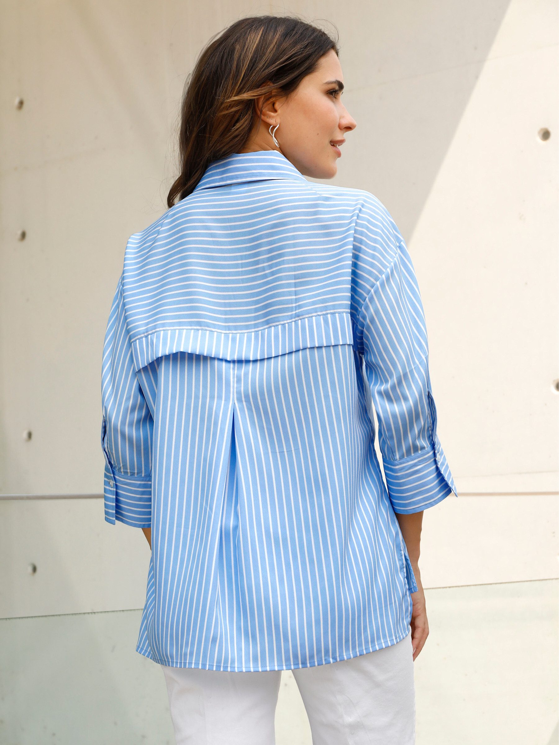 Sieh an! Klassische Bluse Longbluse 3/4-Arm