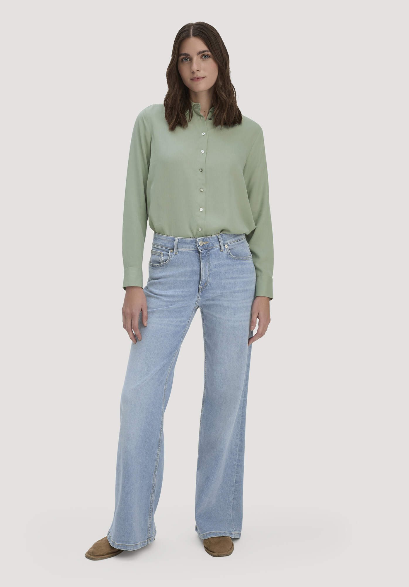 Hessnatur 5-Pocket-Jeans ALVA High Rise Wide Leg aus Bio-Denim (1-tlg)
