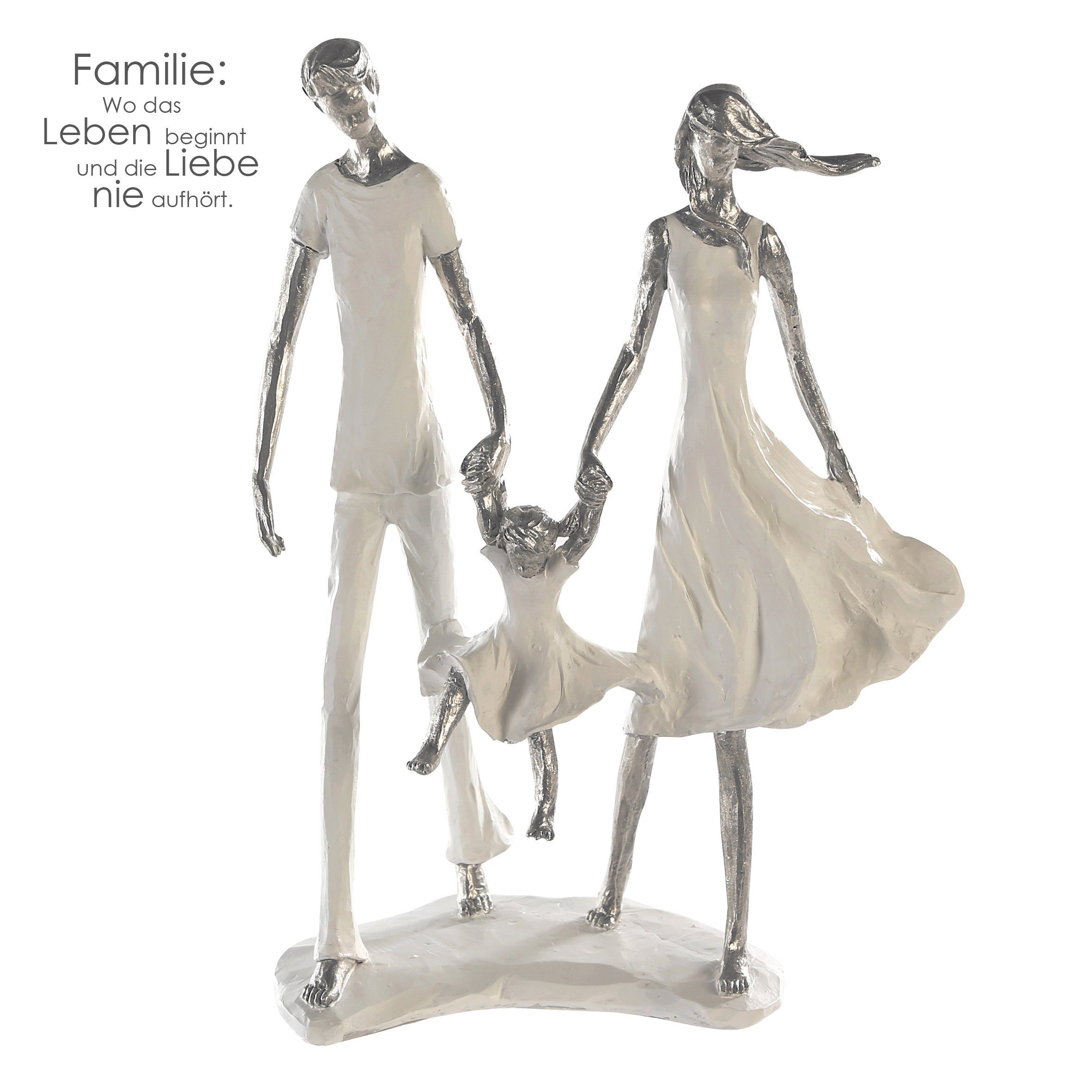 Skulptur FAMILY Skulptur - weiß - Kunstharz - H. 12cm x B. 31cm - Figur