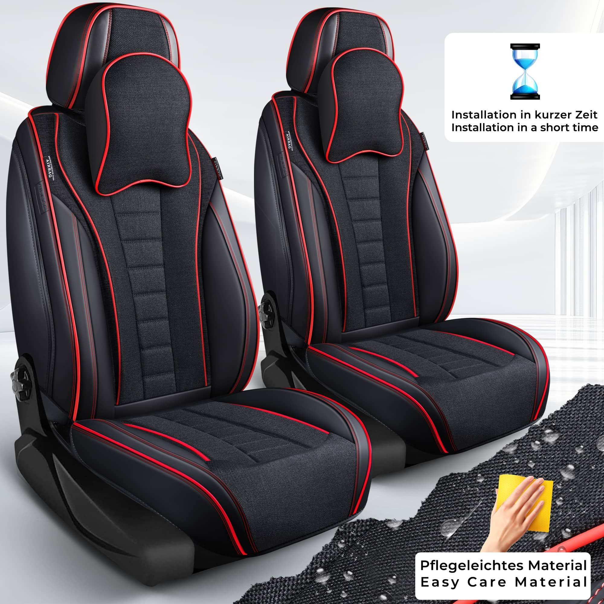 BREMER SITZBEZÜGE Autositzbezug Universal für PKW, SUV & Van, Set, 2-tlg., Schonbezüge Sitzbezüge Fahrer und Beifahrer, in Schwarz – Bild 4 von 5