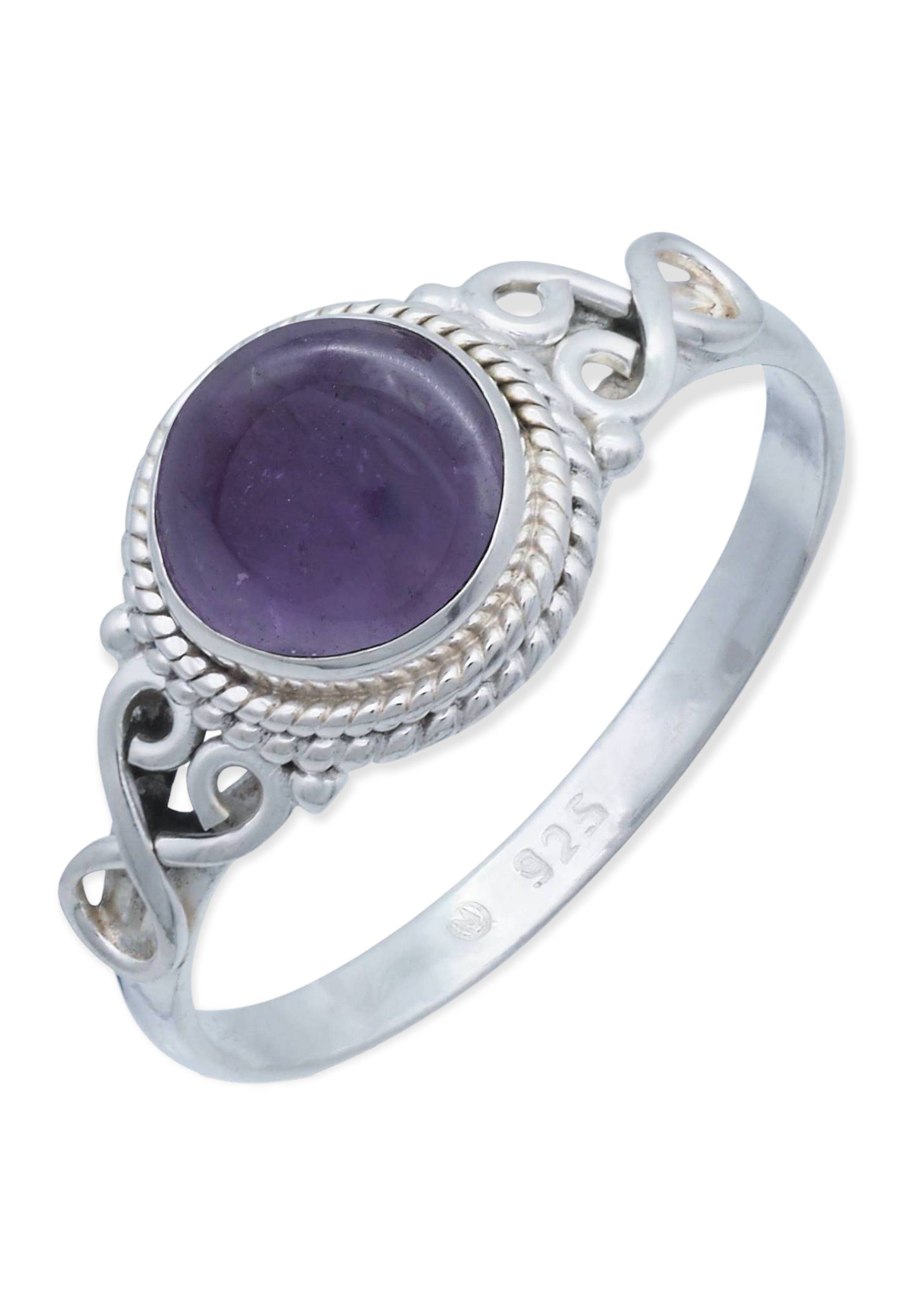 mantraroma Silberring 925er Silber mit Amethyst