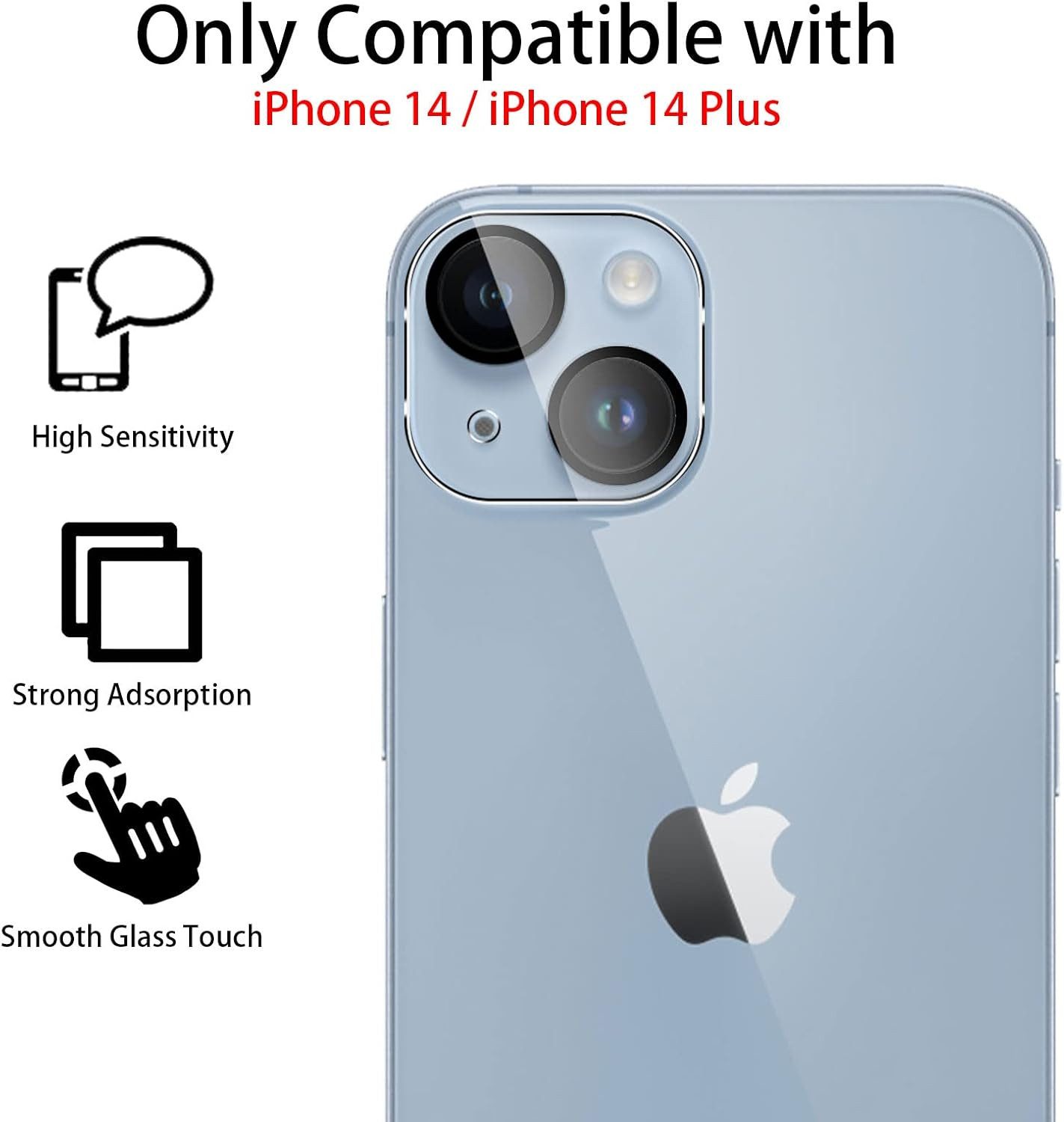 MSM Kameraschutzglas 3X 3D Kameraglas für Apple iPhone 14 / 14 Plus Schutz Panzerfolie KLAR – Bild 5 von 5