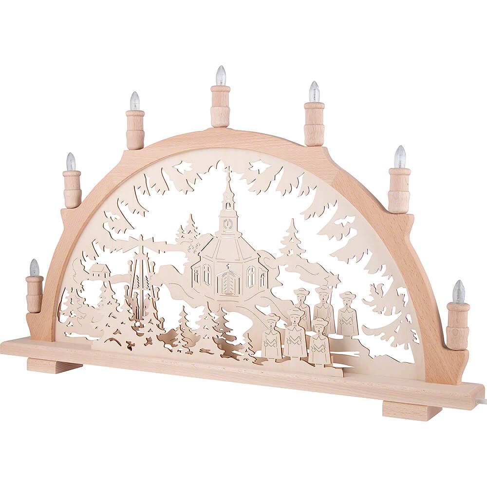 Lenk und Sohn Schwibbogen Schwibbogen Seiffener Kirche (66x44cm) von Kunstgewerbe Lenk & Sohn