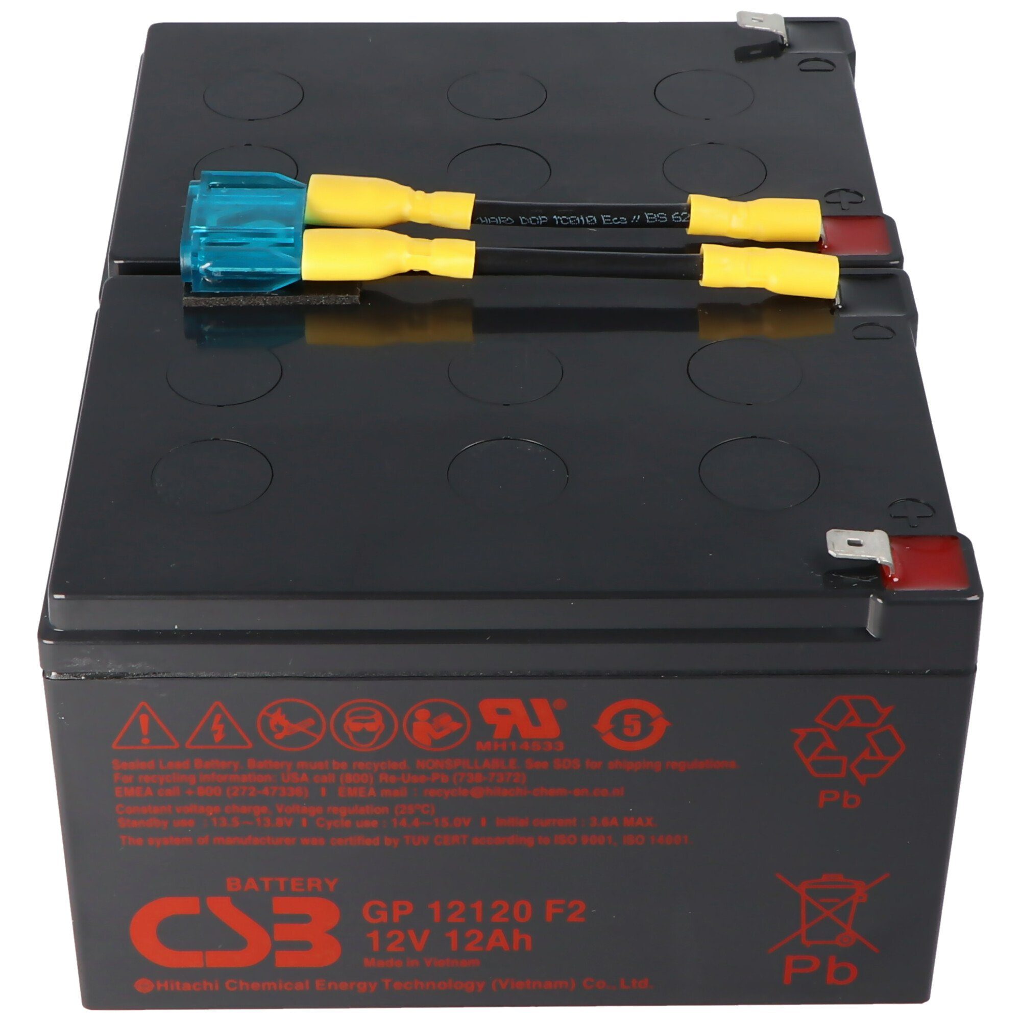 CSB Akku passend für APC Ersatzbatterie Nr. 6 APC-RBC6, CSB SCD6 Ersatzba Akku 12000 mAh (12,0 V)