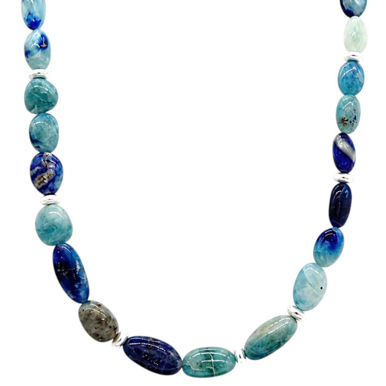 Sogni d'oro Collier "Meeresrausch" mit Afghanit, Silber 925