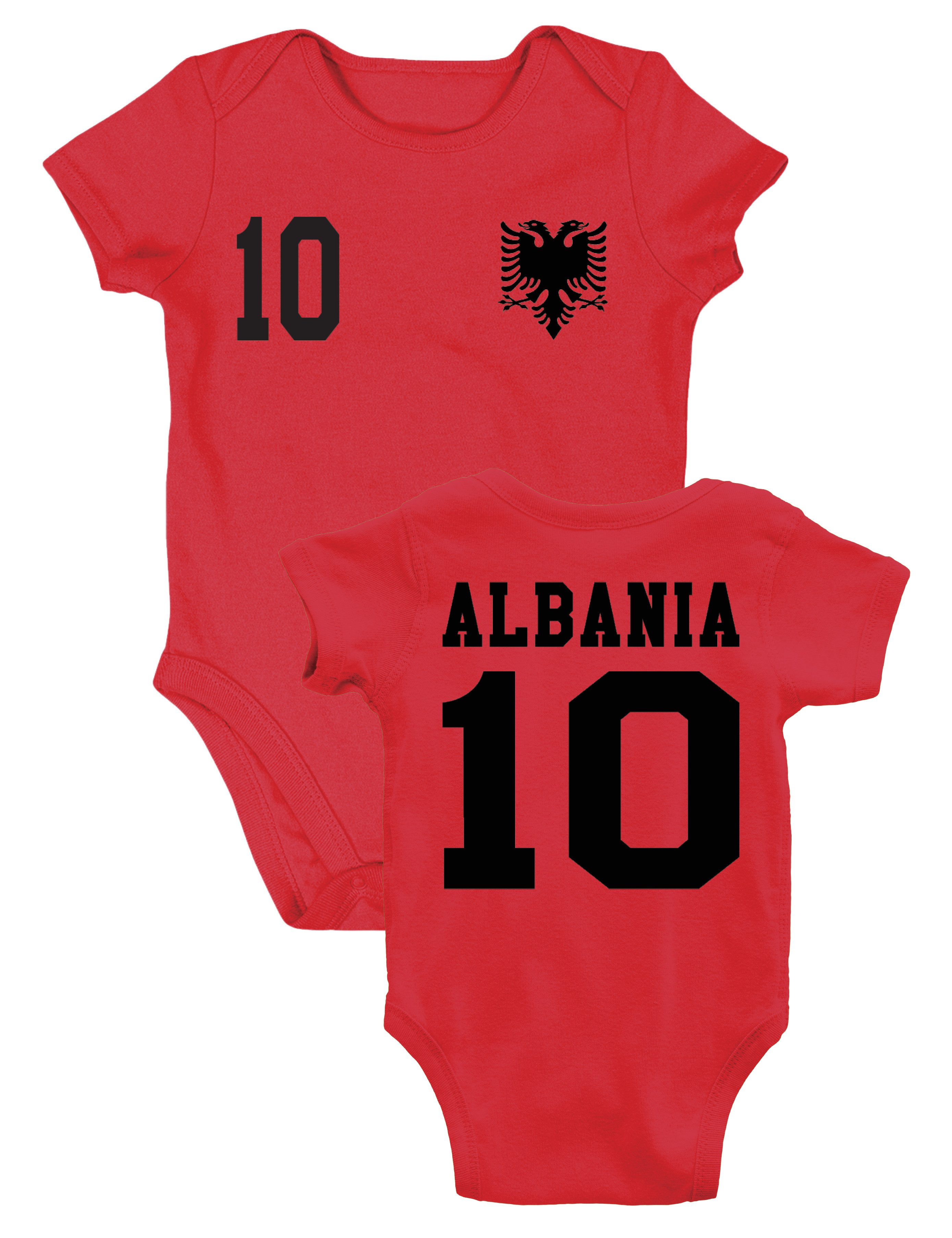 Youth Designz Kurzarmbody "Albania" Adler Fußball Kinder Baby Body Strampler Geschenk Statement mit modischen Aufdruck für Jungen und Mädchen