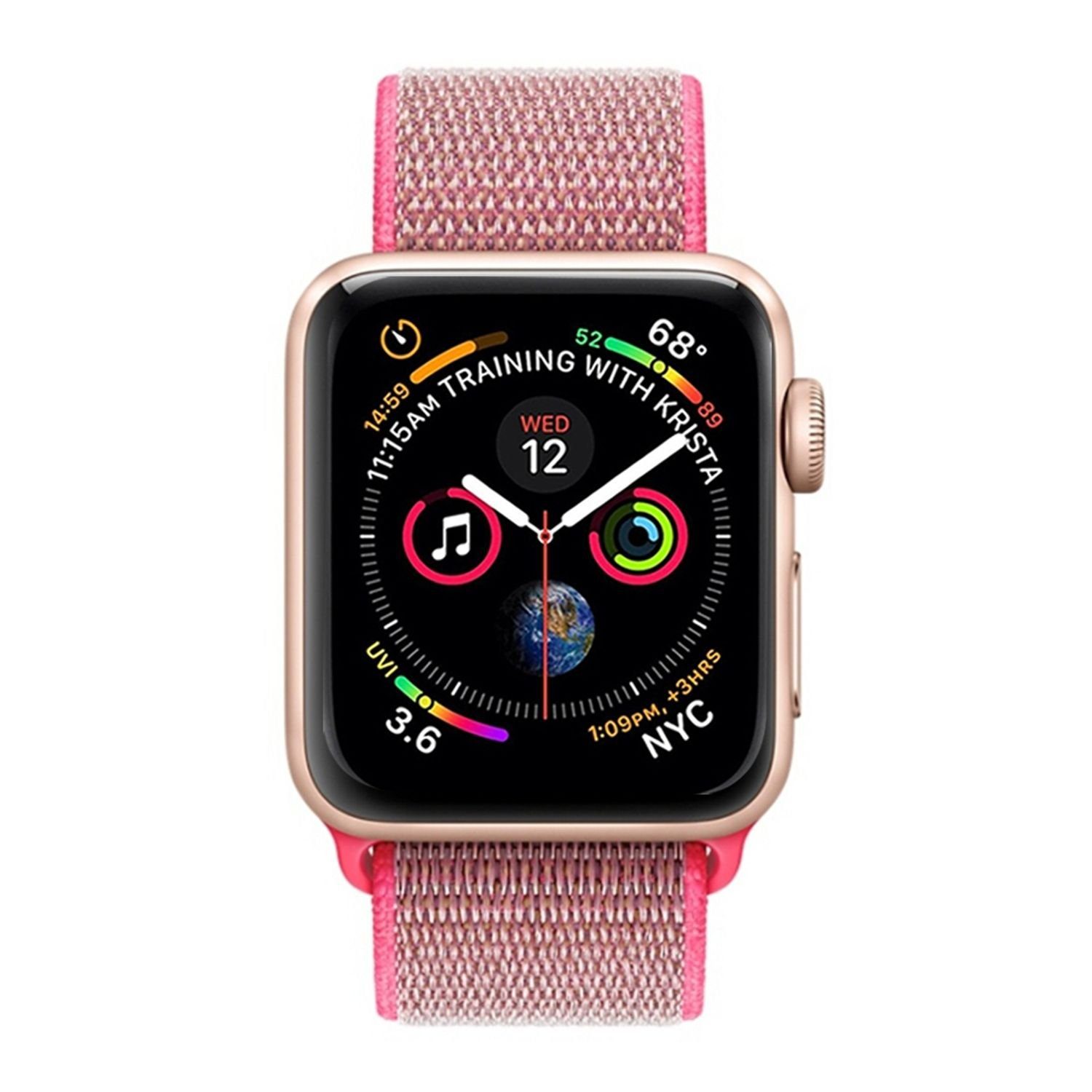 König Design Smartwatch-Armband 38 mm mm, Nylon mm Arm / 40 Sport / Band 41 Loop Pink Armband