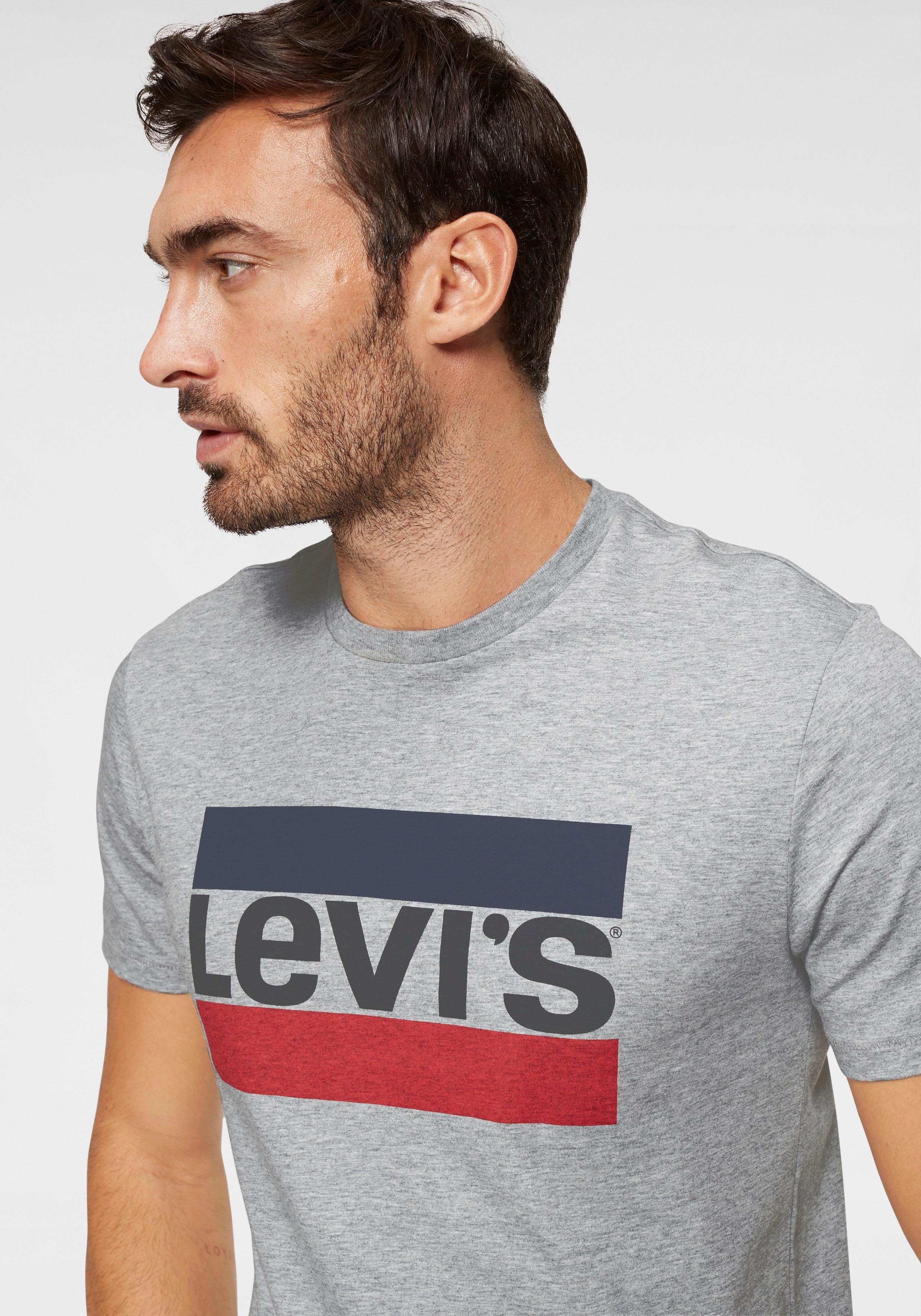 T-Shirt Levi's® Logoprint großem htr grey midtone mit