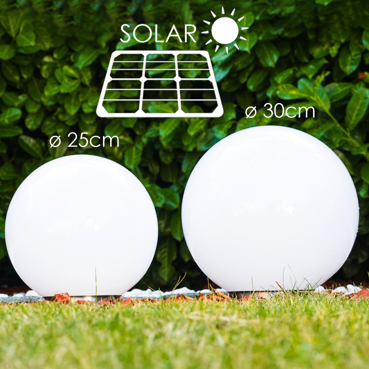 hofstein Kugelleuchte Solar Kugelleuchte 25 cm Veranda Wegeleuchte Garten Licht Edelstahl