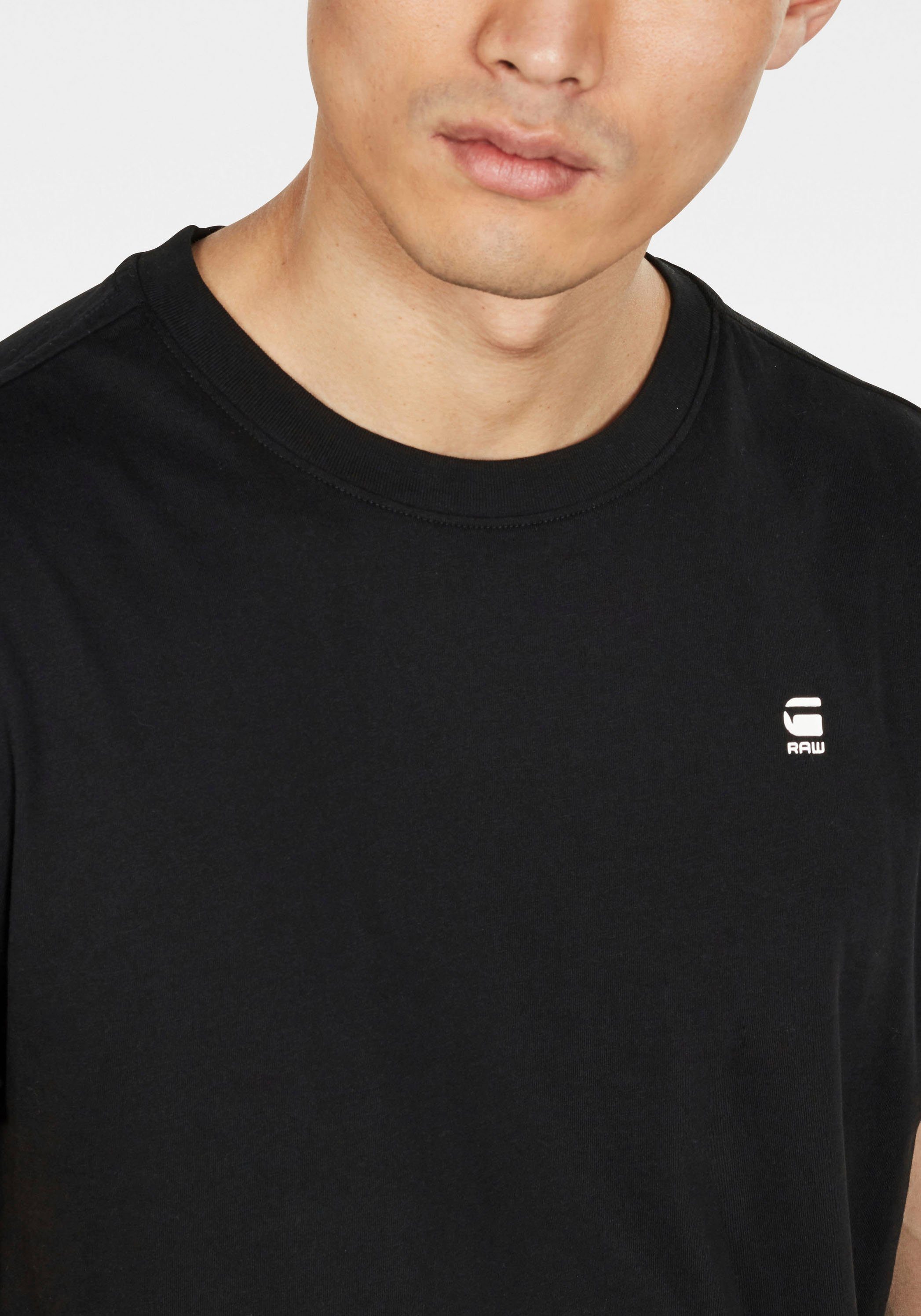 Lash T-Shirt Stitching Logo black mit G-Star kleinem RAW