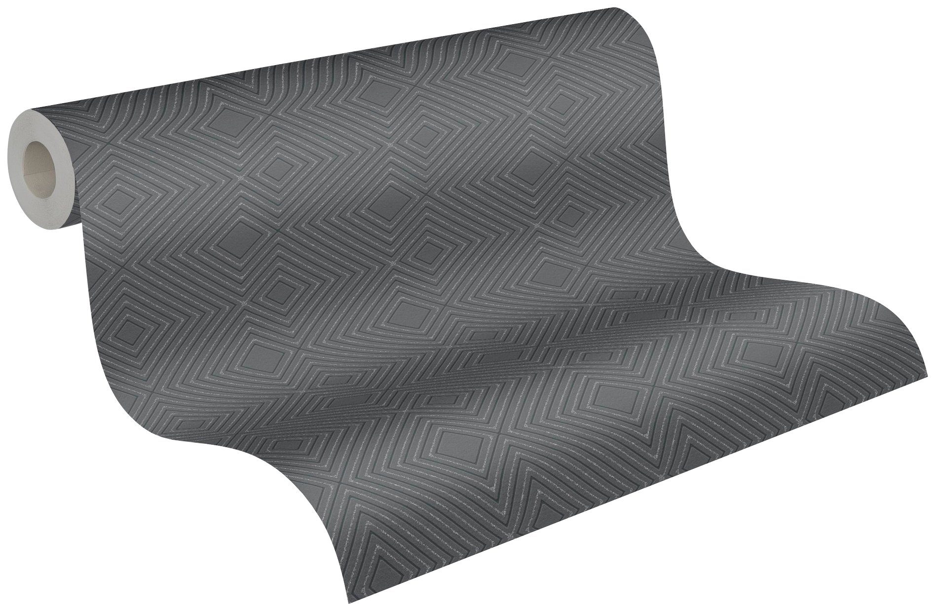 A.S. Création Vliestapete Attractive, leicht strukturiert, 3D-Optik, geometrisch, Geometrische Tapete 3D Effekt Tapeten Wohnzimmer Schlafzimmer Küche