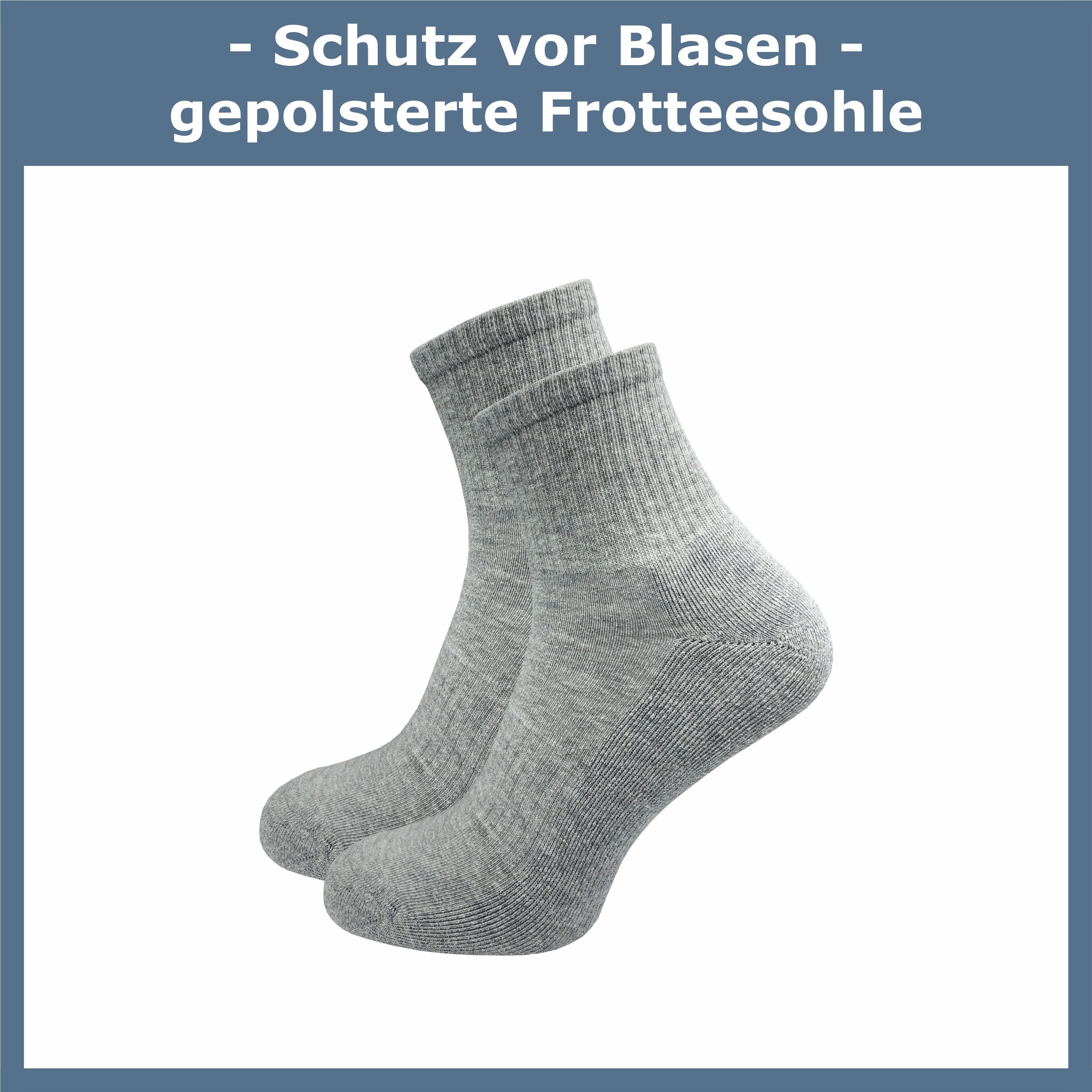 GAWILO Kurzsocken für Damen - Premium Socken für Sport & Freizeit - ohne drückende Naht (6 Paar) in weiß, schwarz & grau; leichte Plüschsohle für höchsten Tragekomfort