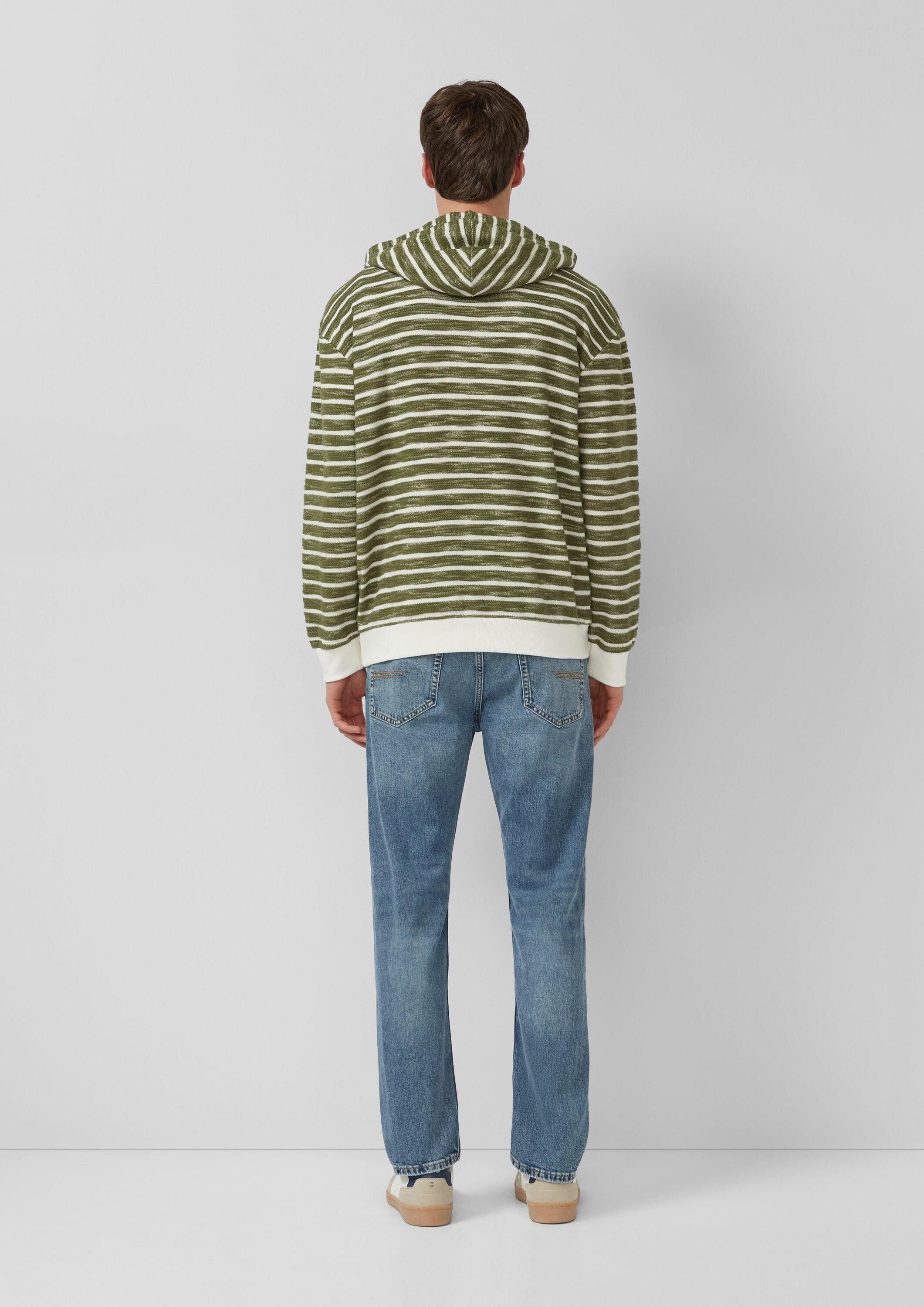 s.Oliver Sweatshirt Sweatshirt Strukturiertes Kapuzen-Sweatshirt im Modern Fit