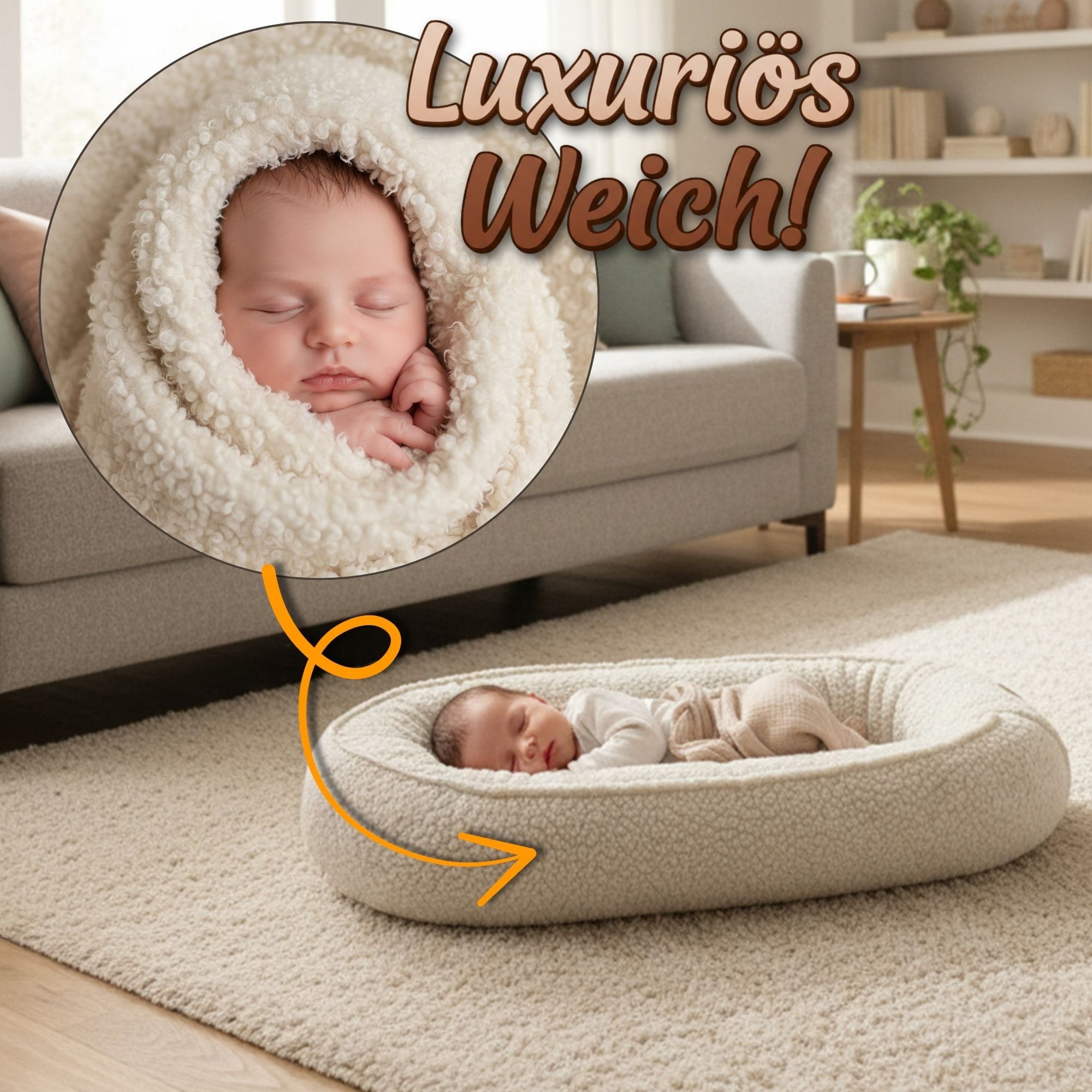 Totsy Baby Kuschelnest Nestchen Baby - Babynestchen Neugeborene Babynest für kinderbett – Bild 3 von 5