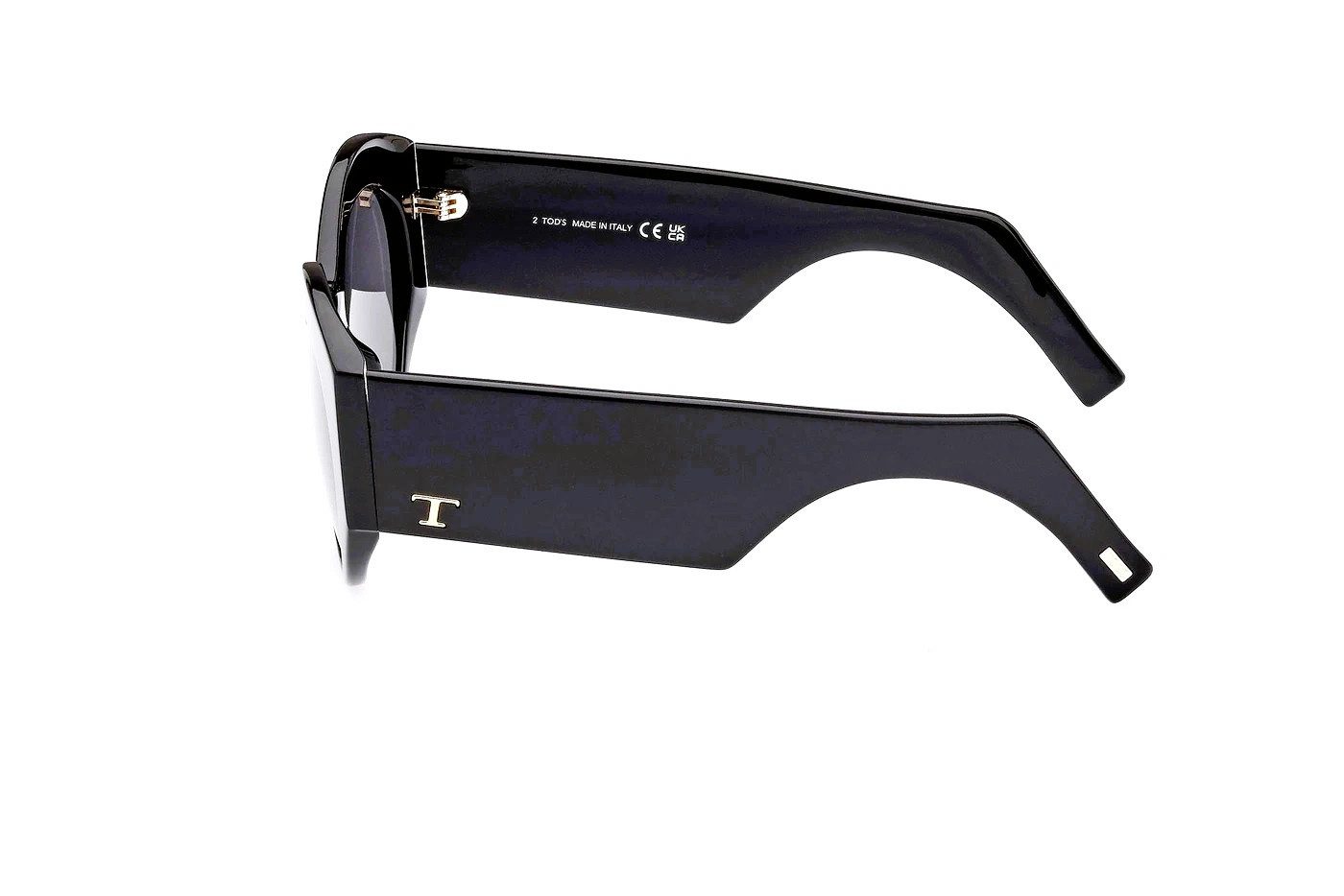 Tod´s Sonnenbrille Tod‘s Damen Sonnenbrille, Tod‘s TO0347 (01A) Sunglasses, Schwarz/ Grau mit Grau Linsen