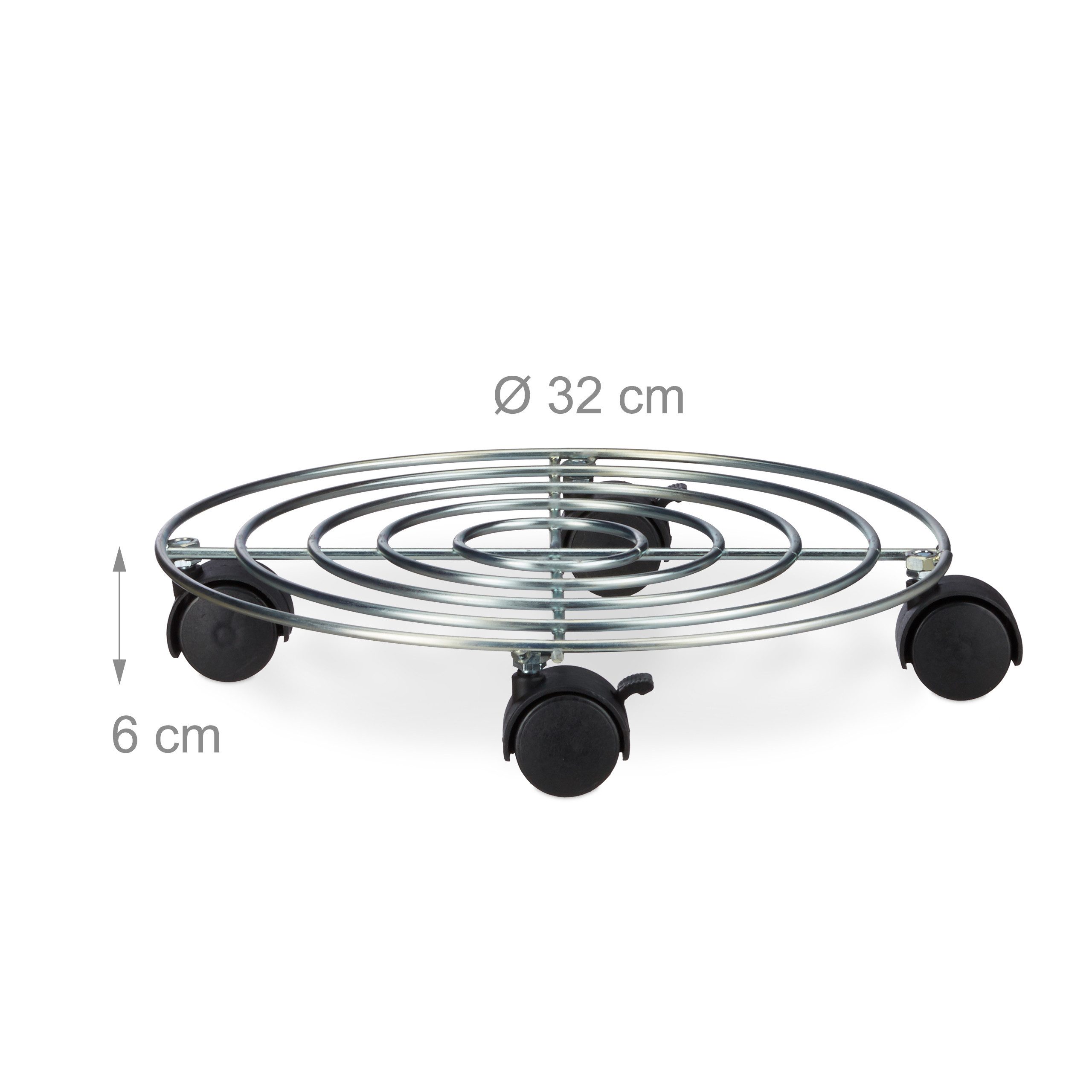 relaxdays Blumentopfuntersetzer 4 x Pflanzenroller mit günstig online kaufen