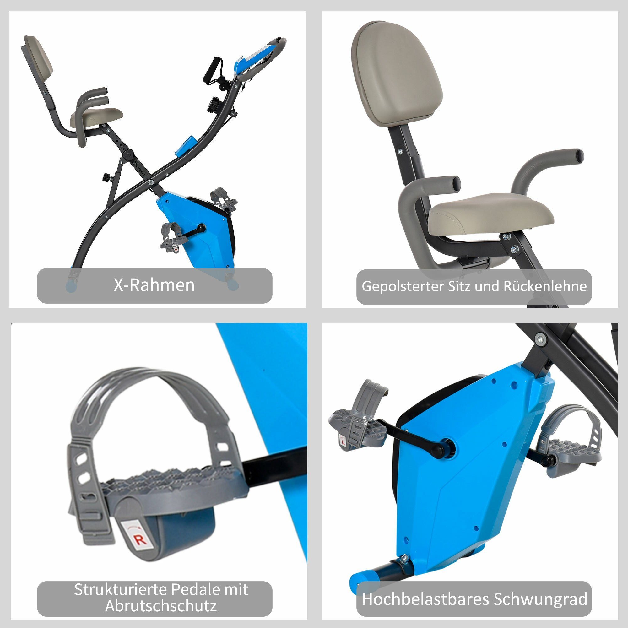 HOMCOM Heimtrainer Fahrradtrainer mit LCD Display