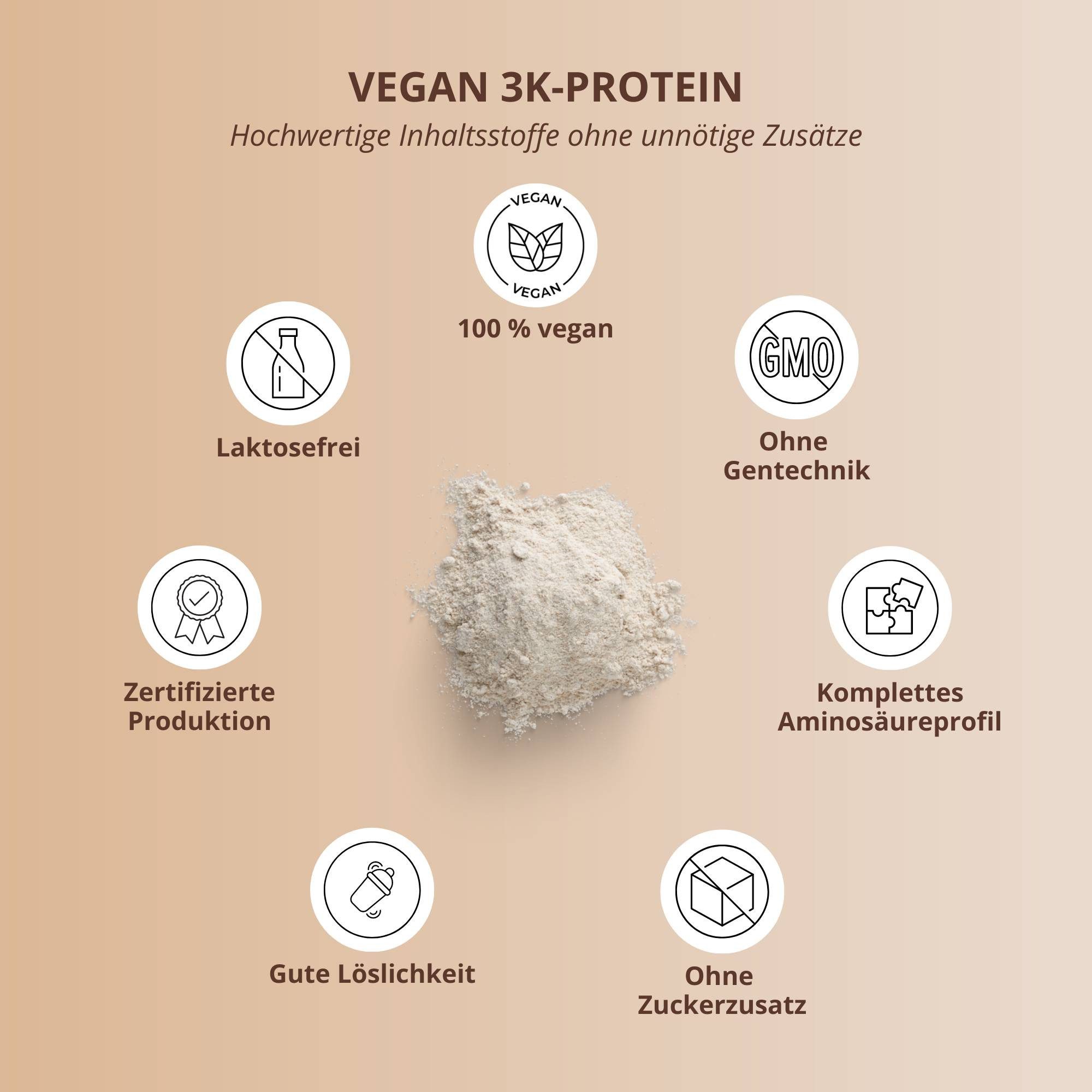 nutri+ Protein Pulver Vegan 3K Pulver, 1 er 1000 g