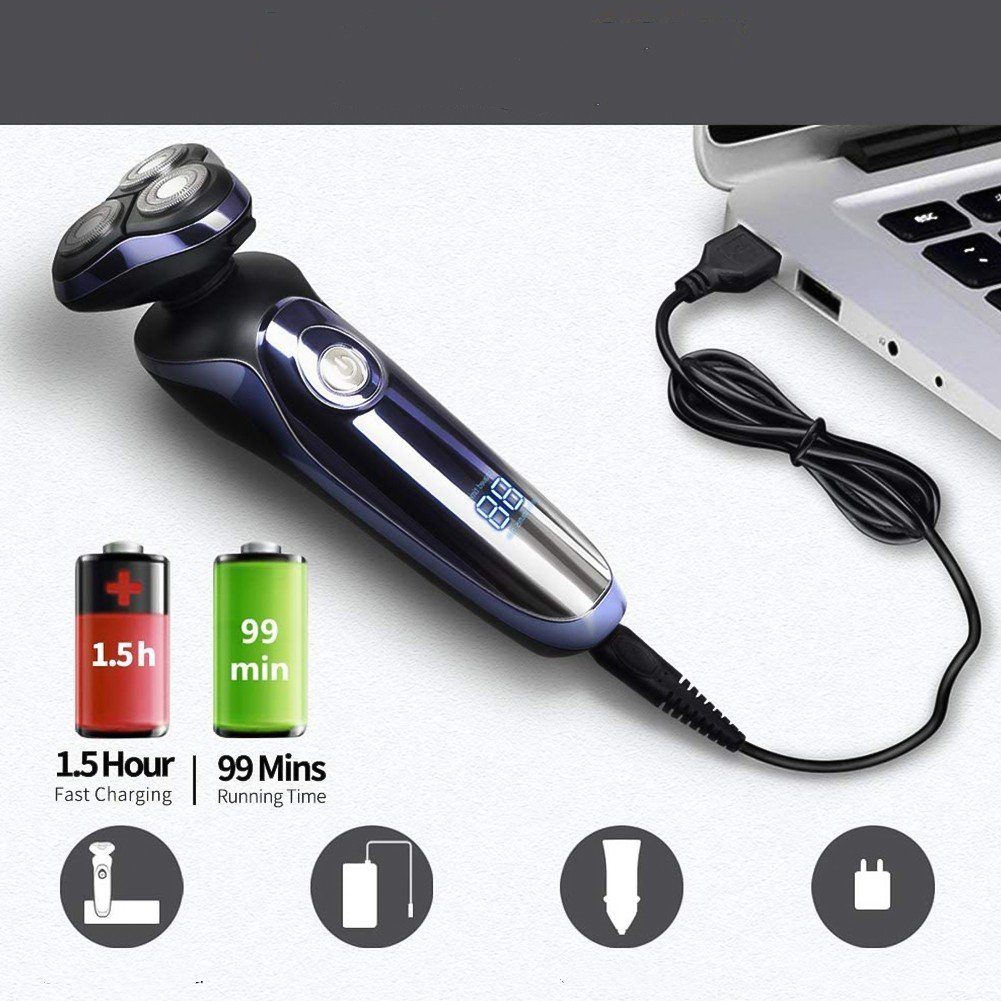 Scttomon Elektrorasierer FK-8600, Aufsätze: 1, Langhaartrimmer, Rotationsrasierer, Wet&Dry, 4-in-1