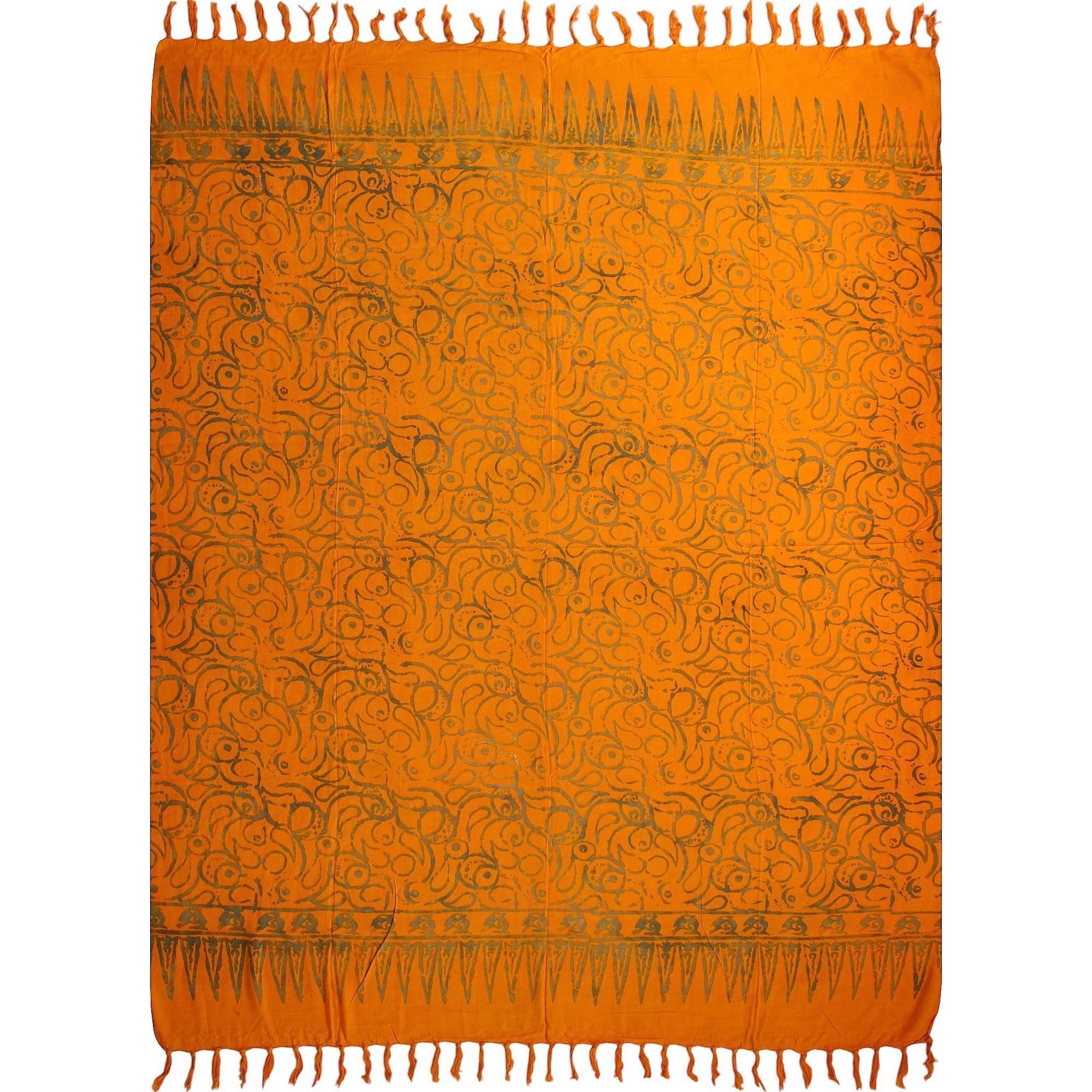 Wogeka Sarong blickdichter Sarong orange als Strandtuch Strandkleid Wickelrock