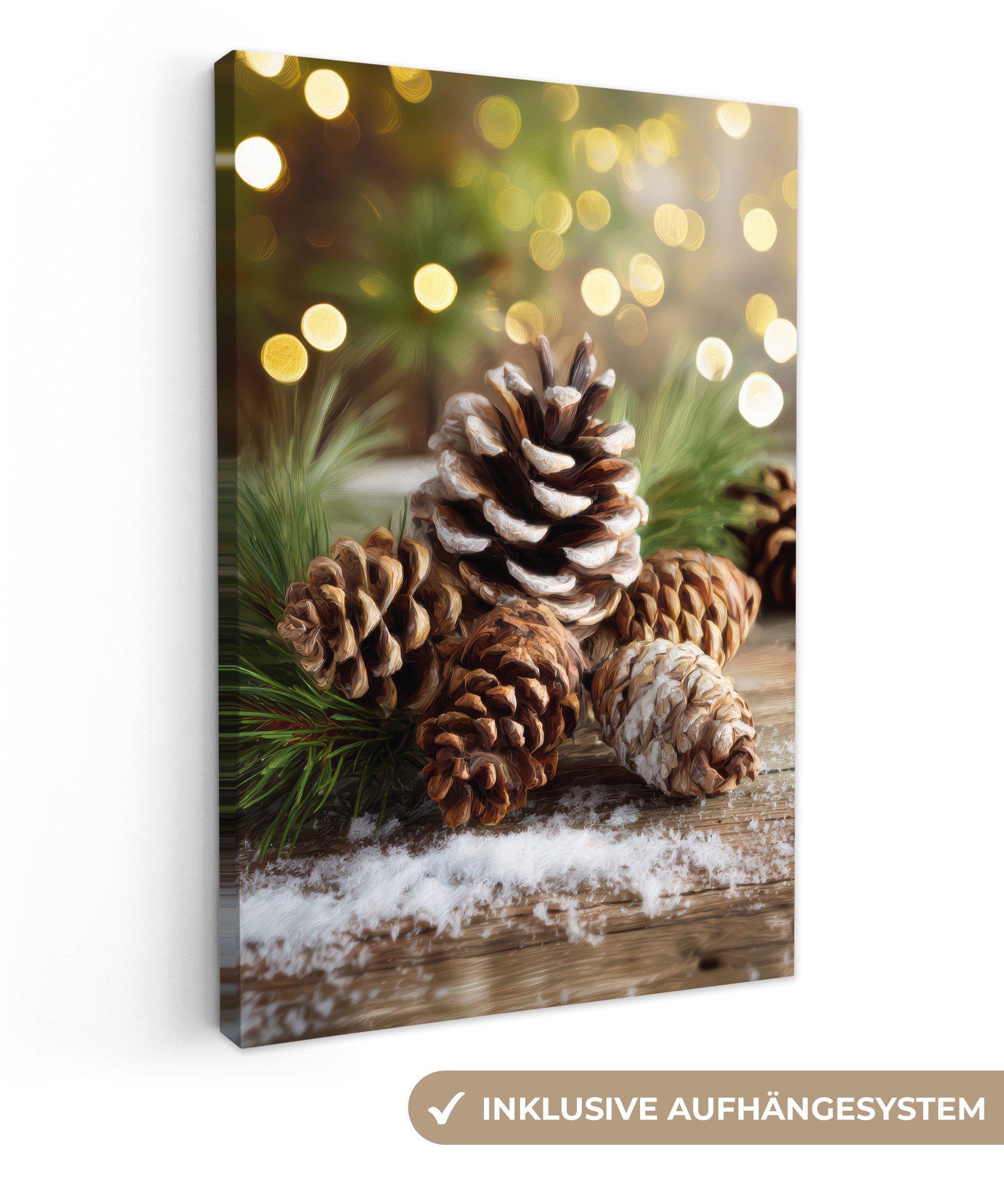 OneMillionCanvasses® Leinwandbild Tannenzapfen - Weihnachtsstimmung - Braun günstig online kaufen
