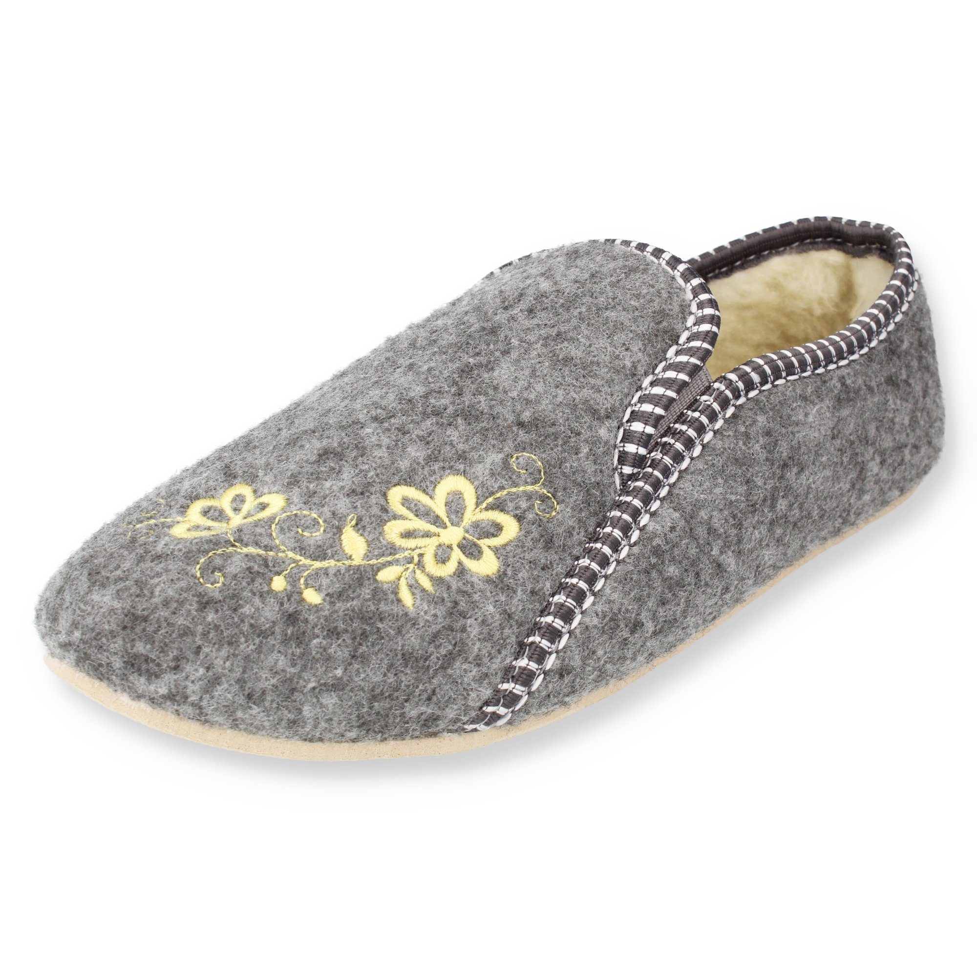filsko Rosendaal Damen Ballerina Hausschuh mit Stickereien