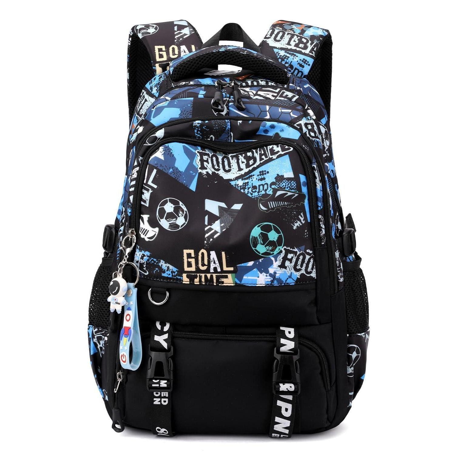 LuxusKollektion Schulrucksack Schulrucksack Jungen Fussball Schwarz/Blau