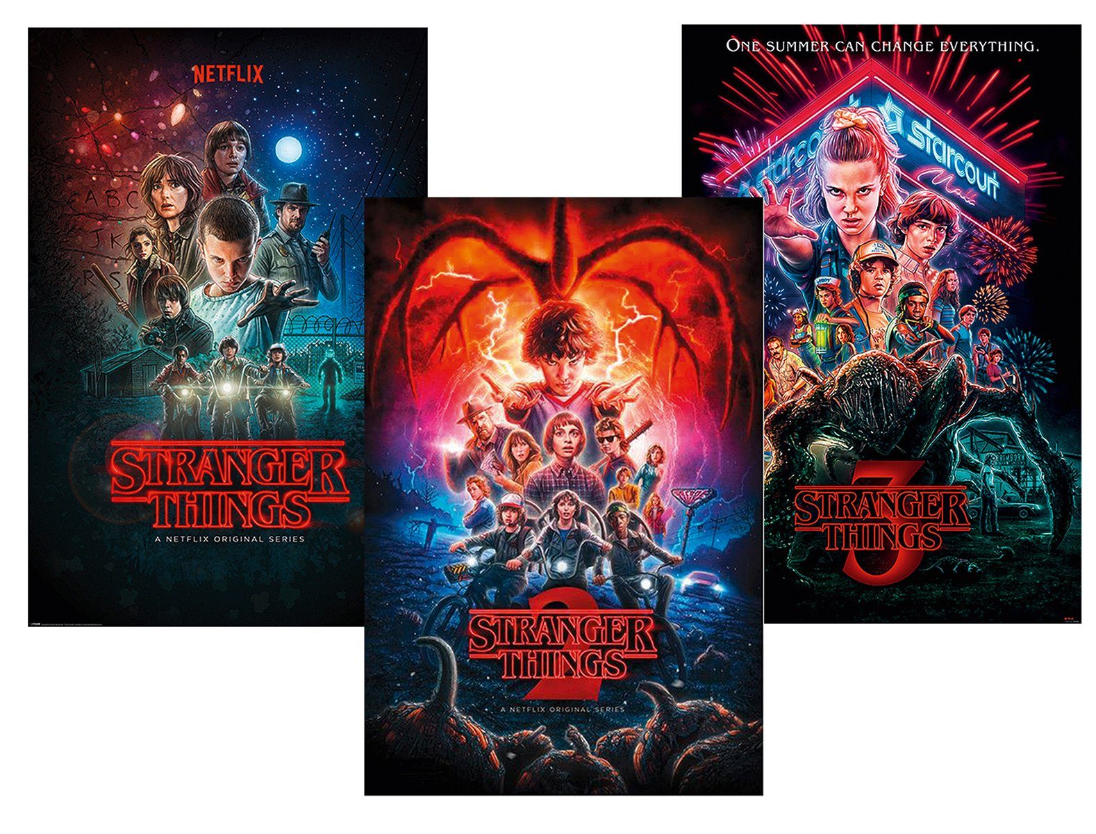 Close Up Poster Stranger Things Poster 3erSet Season 1, 2 und 3 61 x 91,5 c günstig online kaufen