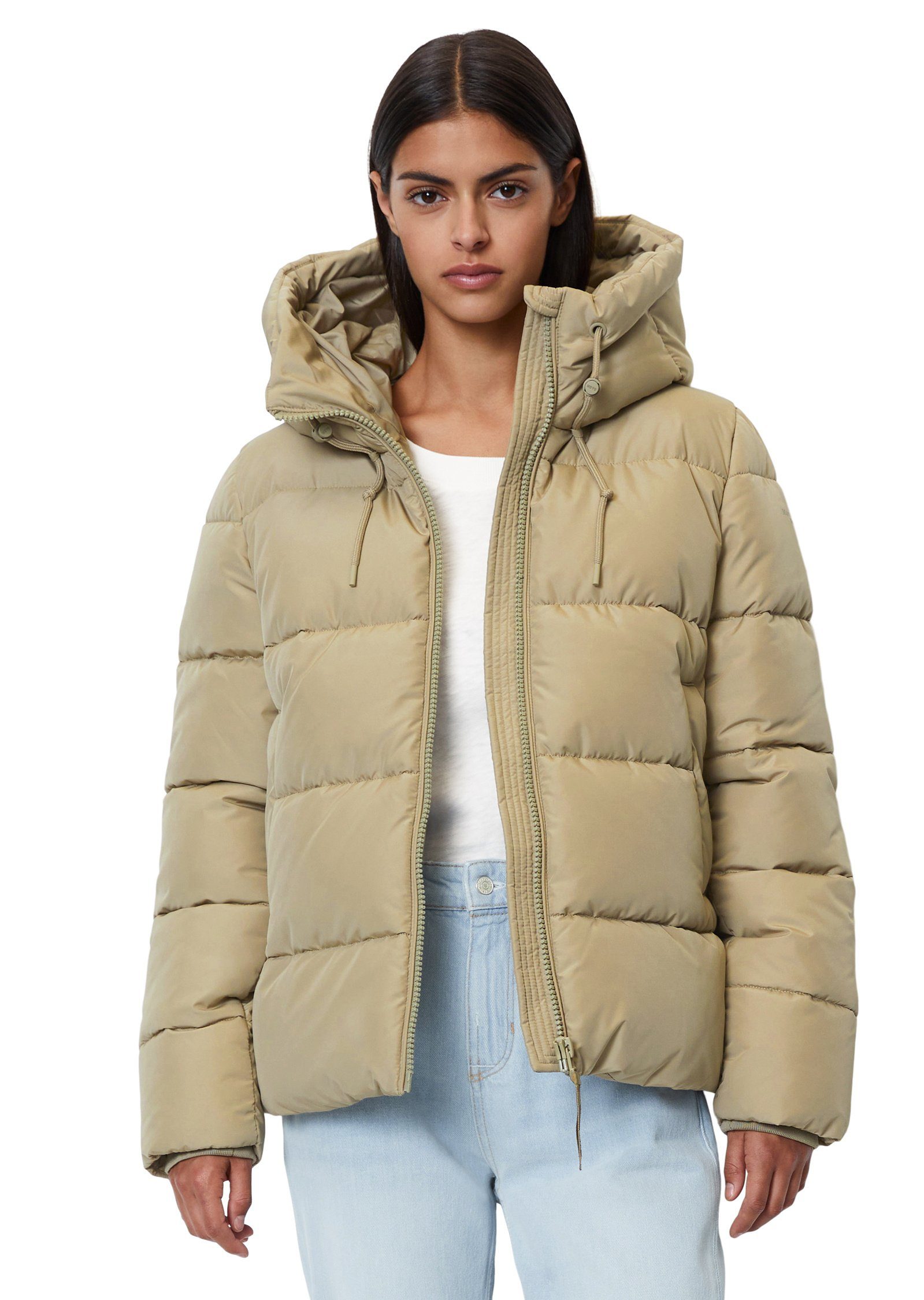 Marc O'Polo DENIM Outdoorjacke aus teilweise recycelten Materialien beige