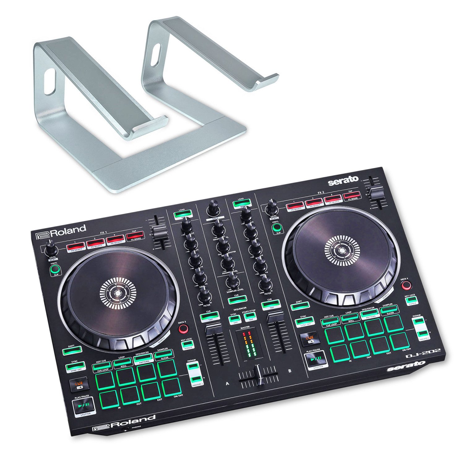 DJ Controller Roland DJ-Controller DJ-202 mit Laptopständer SV