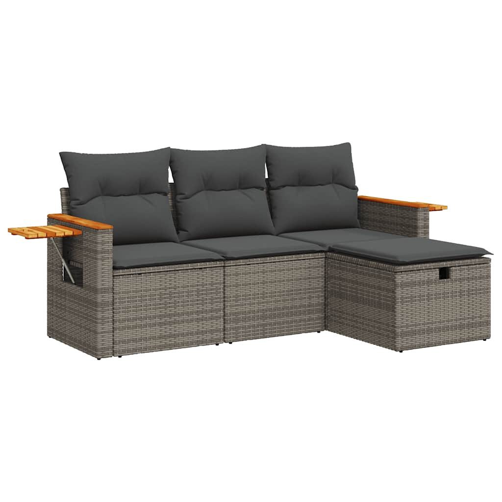 vidaXL Gartenlounge-Set 4-tlg. Garten-Sofagarnitur mit Kissen günstig online kaufen