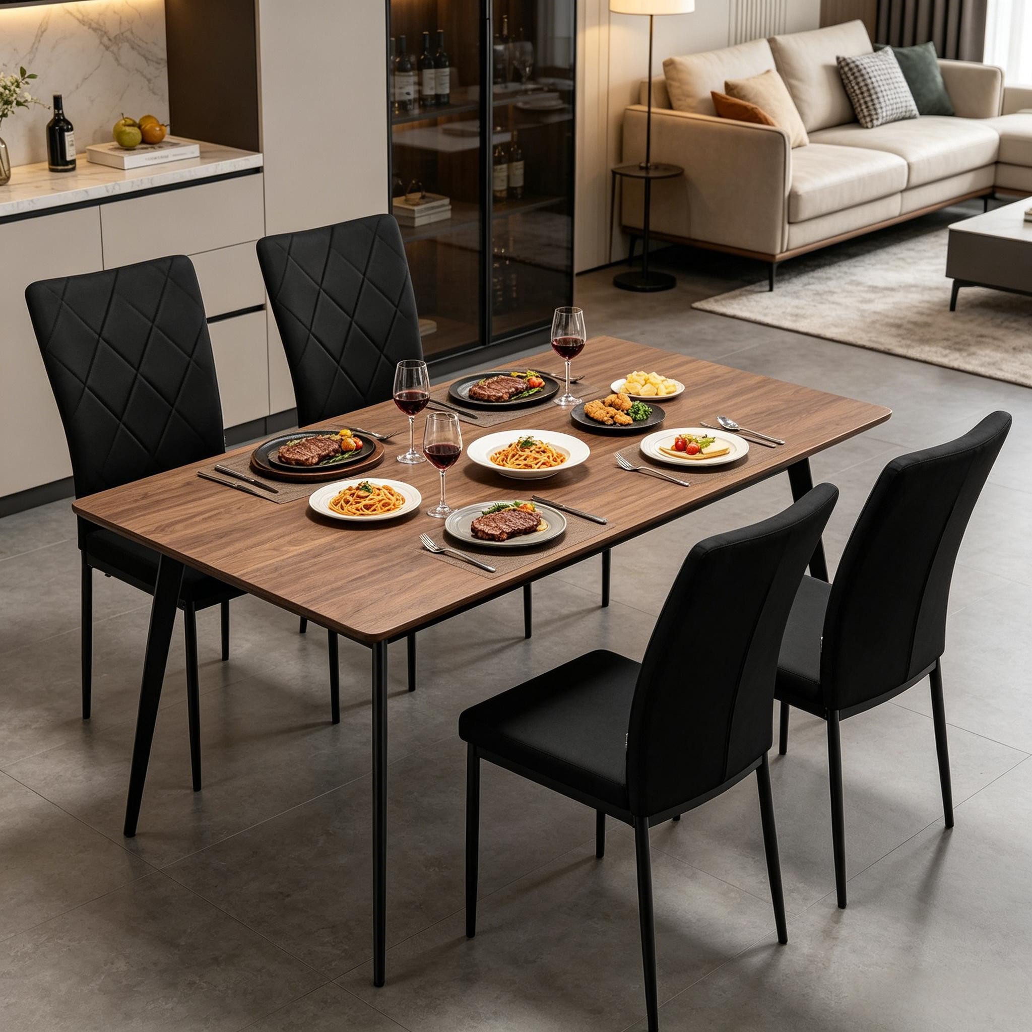 Odikalo Esszimmerstuhl Esszimmerstühle Freizeitstuhl Polsterstuhl mit Rückenlehne (Elegant Küchenstühle Essstühle Wohnzimmer Stühle Aufgabe Stühle Empfangsstühle Wartezimmer Stühle(nur 4PCS Stühle) Großzügiger Polstersitz mit Velour-Bezug), 40*42,5*94,5cm