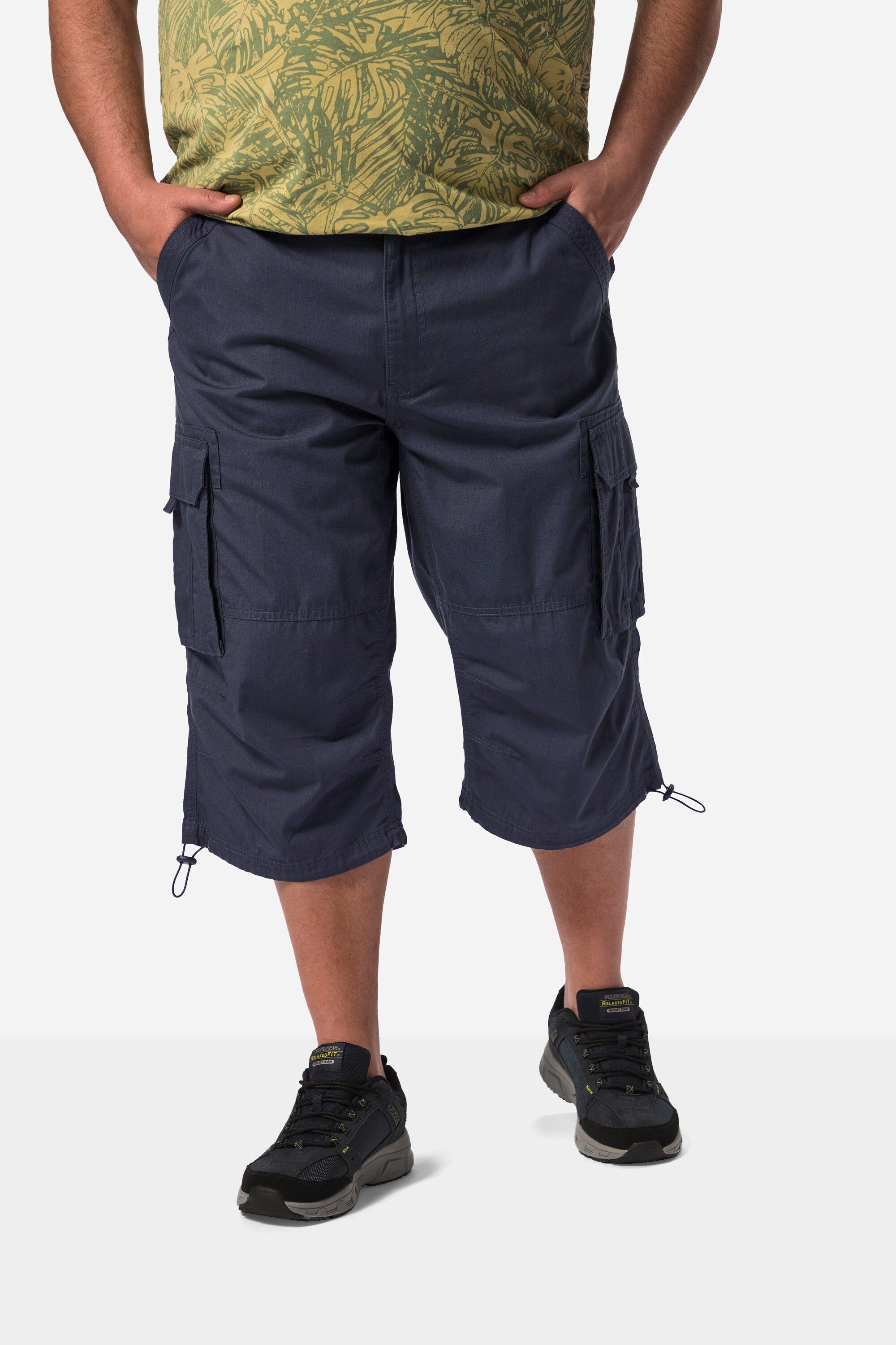 Men Plus Bermudas 3/4-Cargohose Ripstop teilelastischer Bund