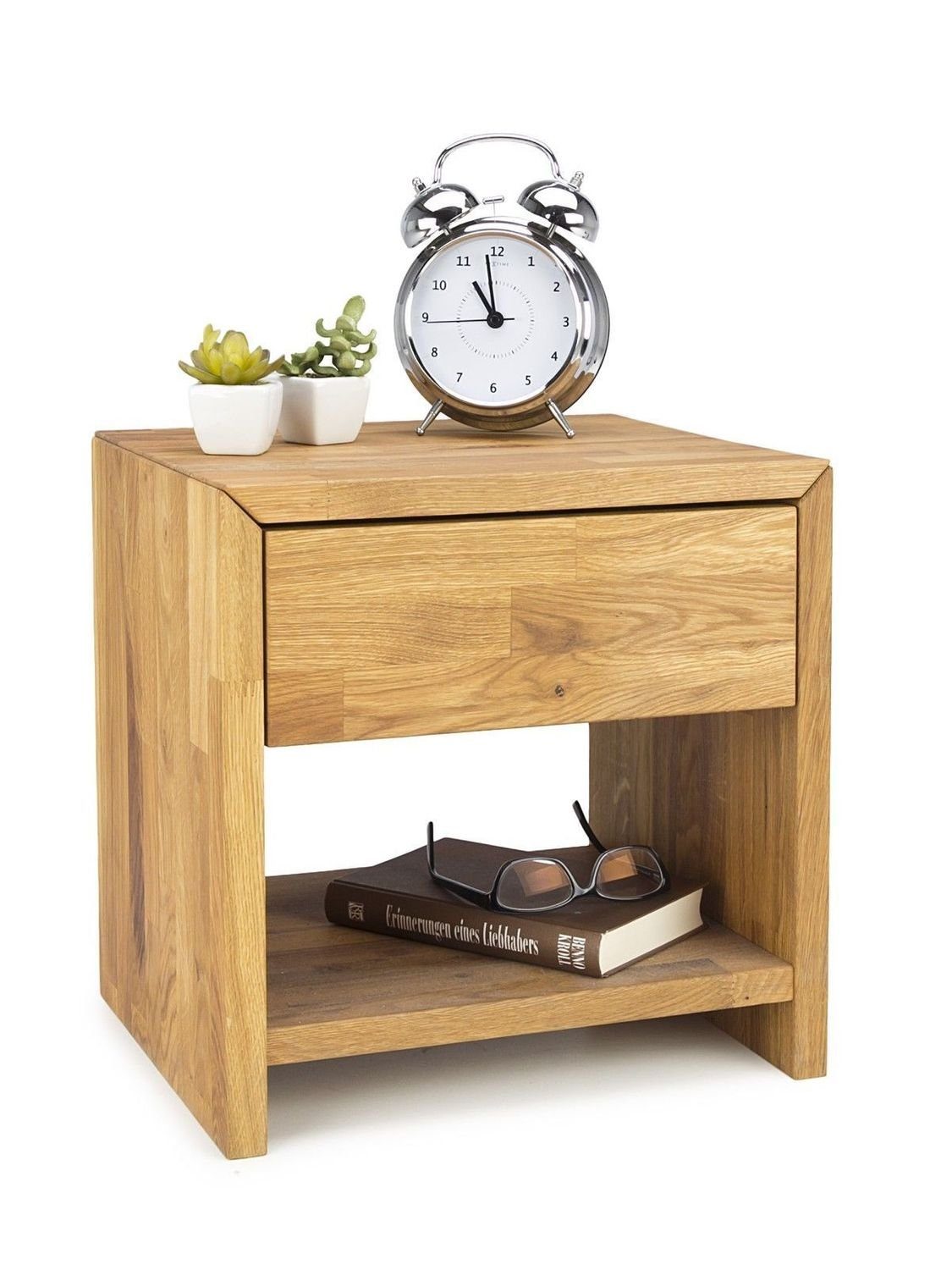 Meble Stolrus Nachtschrank Jenny (Wildeiche massiv und Echtholzfurnier) robust