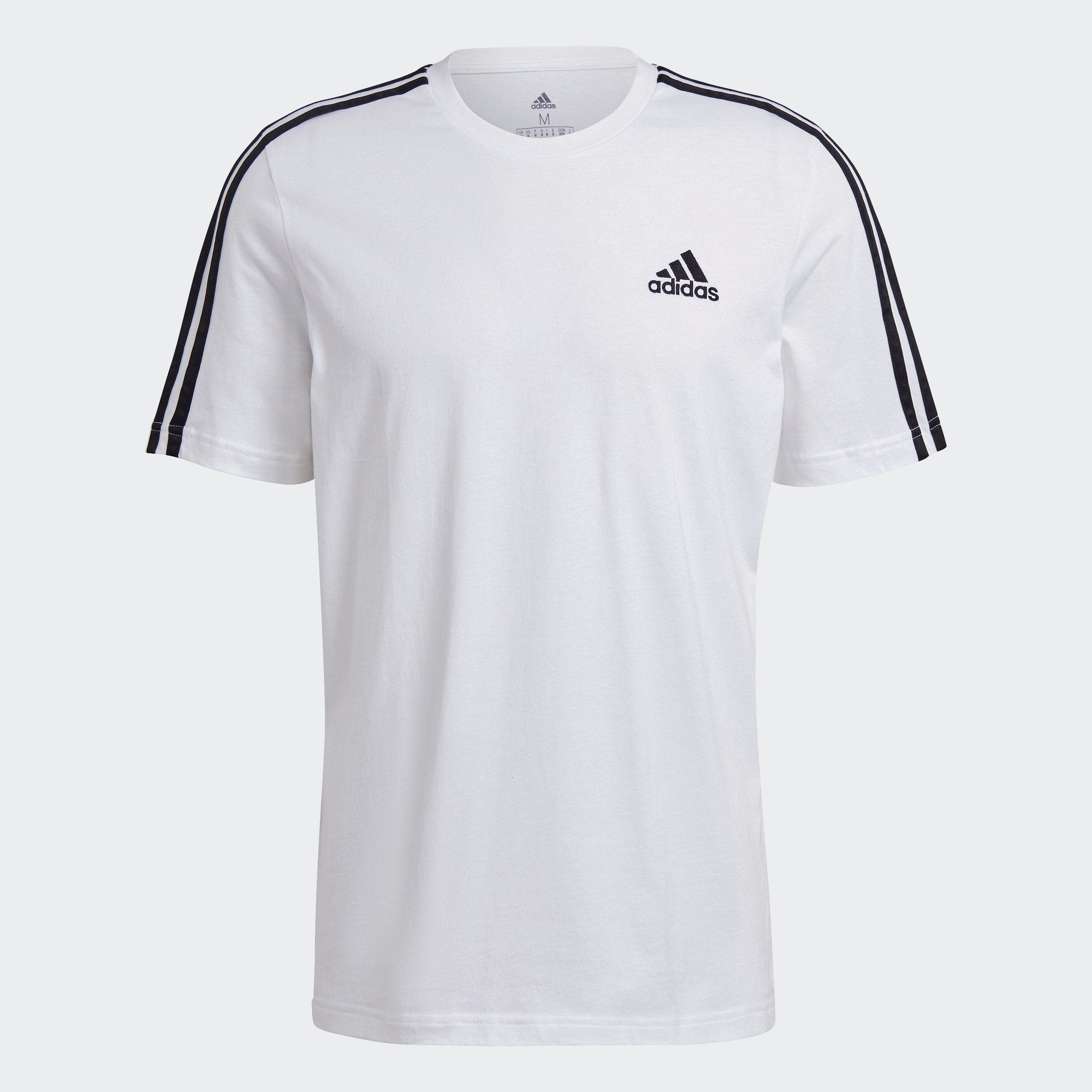 T,WHITE/BLACK Kurzarmshirt Sportswear M weiss-schwarz-pink SJ adidas 3S