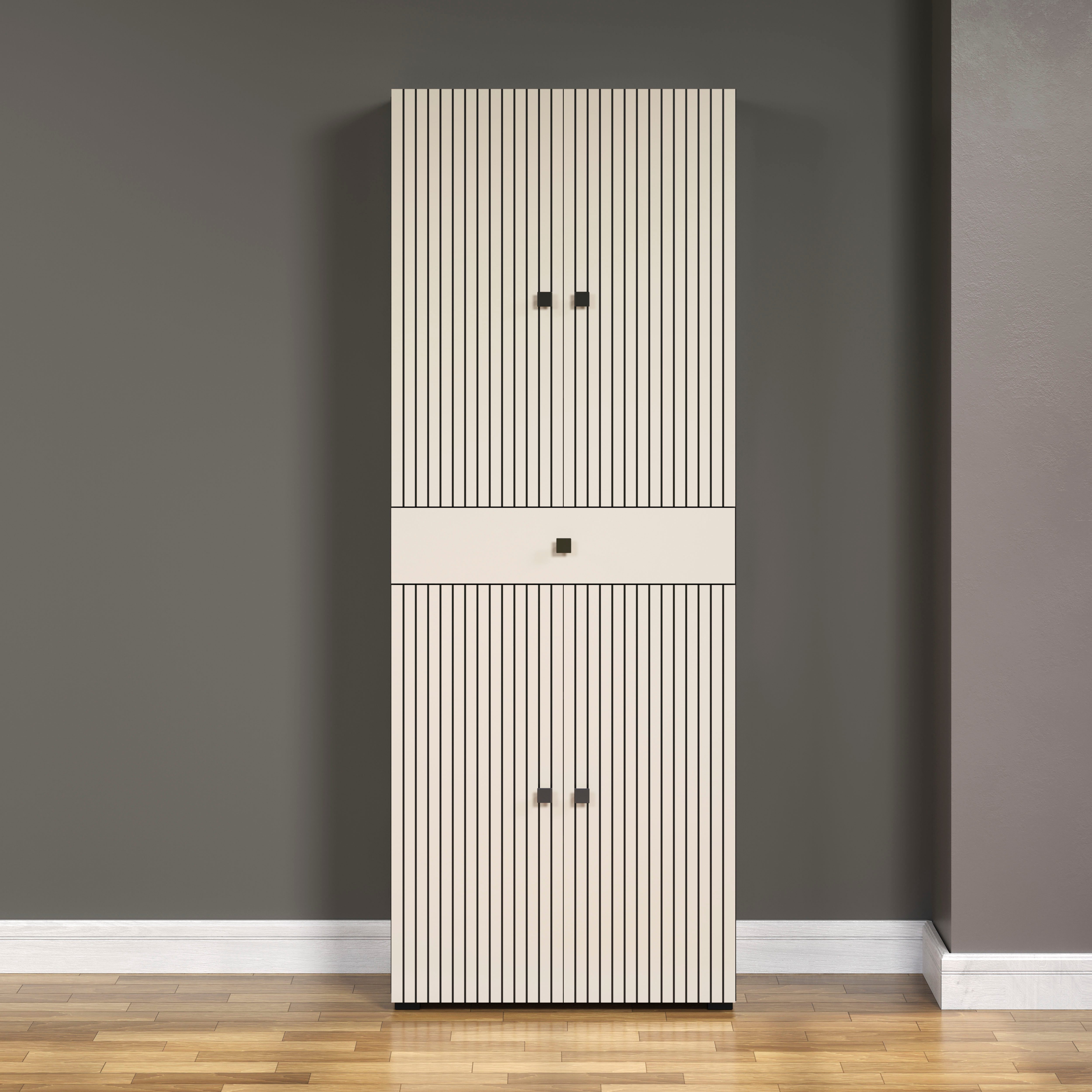 welltime Hochschrank Amrum Badezimmerschrank mit und ohne Schublade - (B/T/H) 40-70/31/186 cm