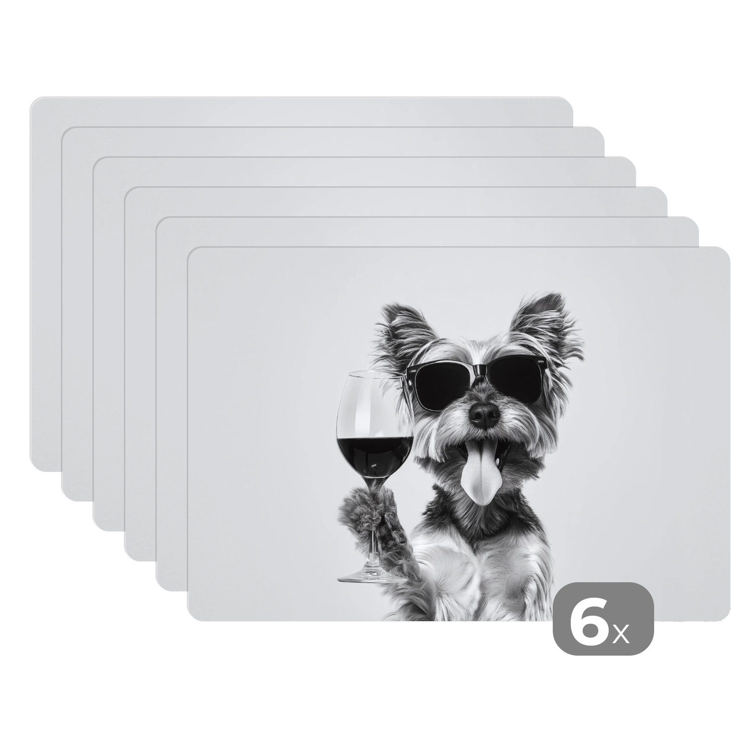 MuchoWow Platzset Hund - Weinglas - günstig online kaufen